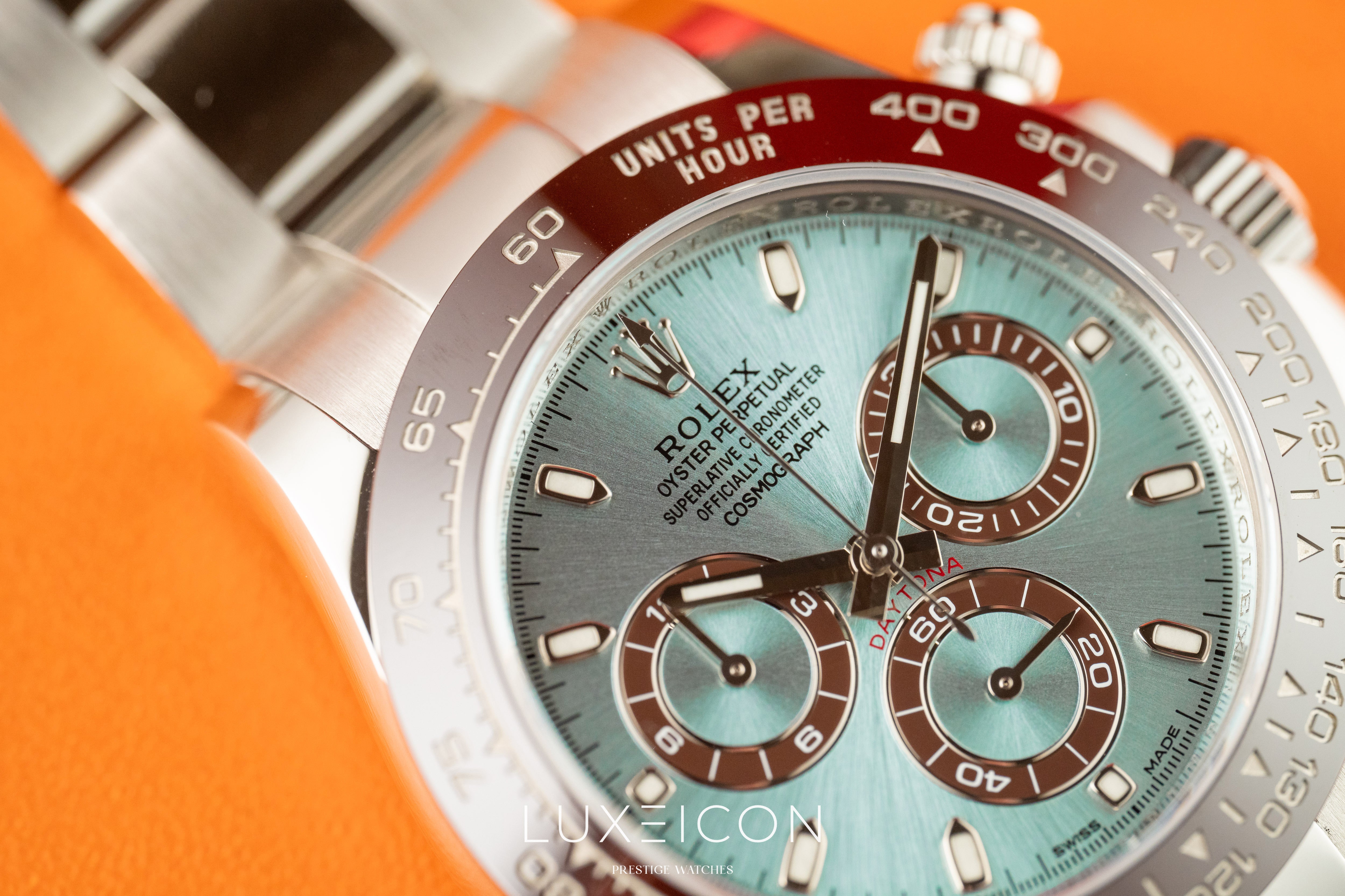 Rolex Cosmograph Daytona Platinum Ice Blue Index Dial 40mm 116506