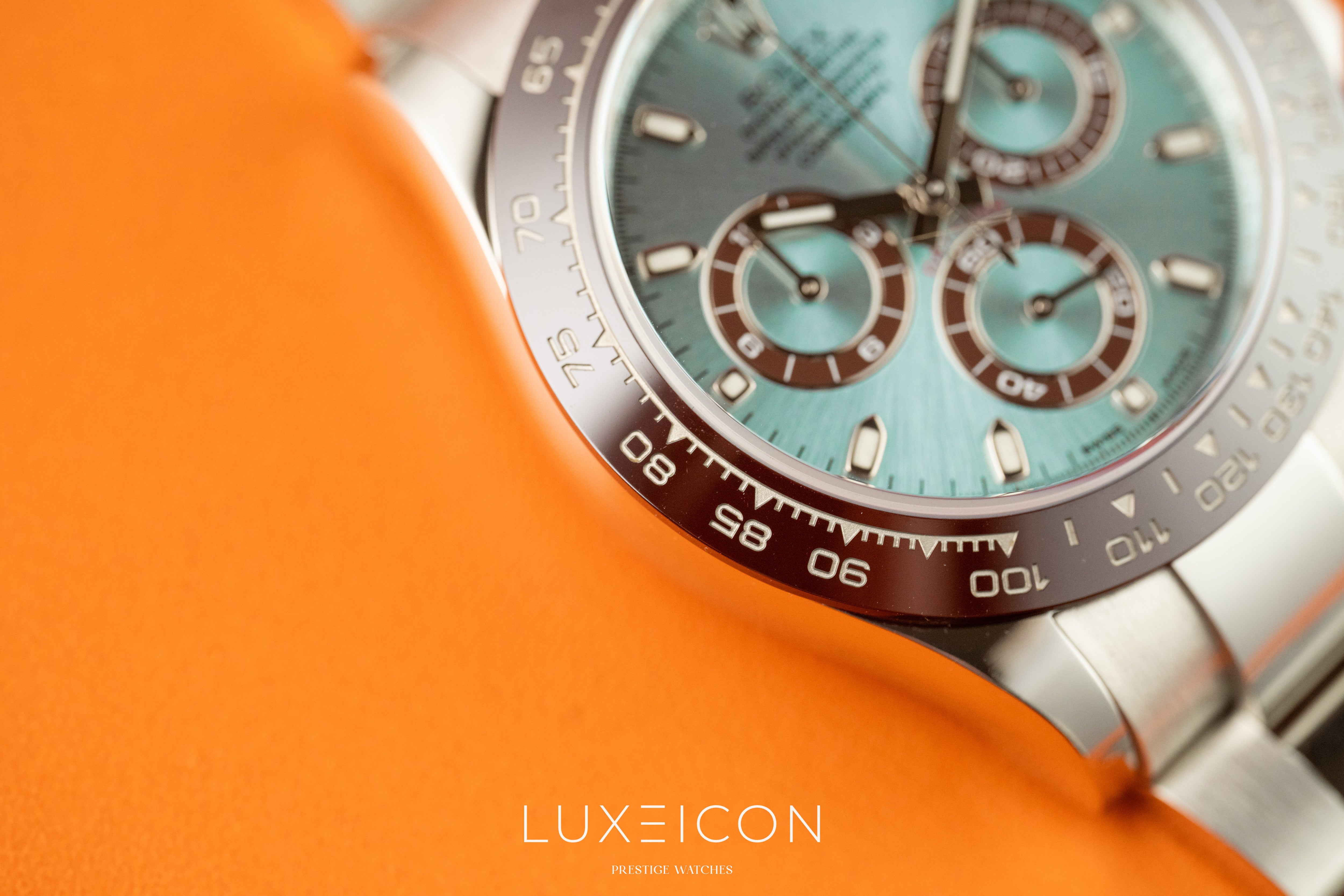 Rolex Cosmograph Daytona Platinum Ice Blue Index Dial 40mm 116506