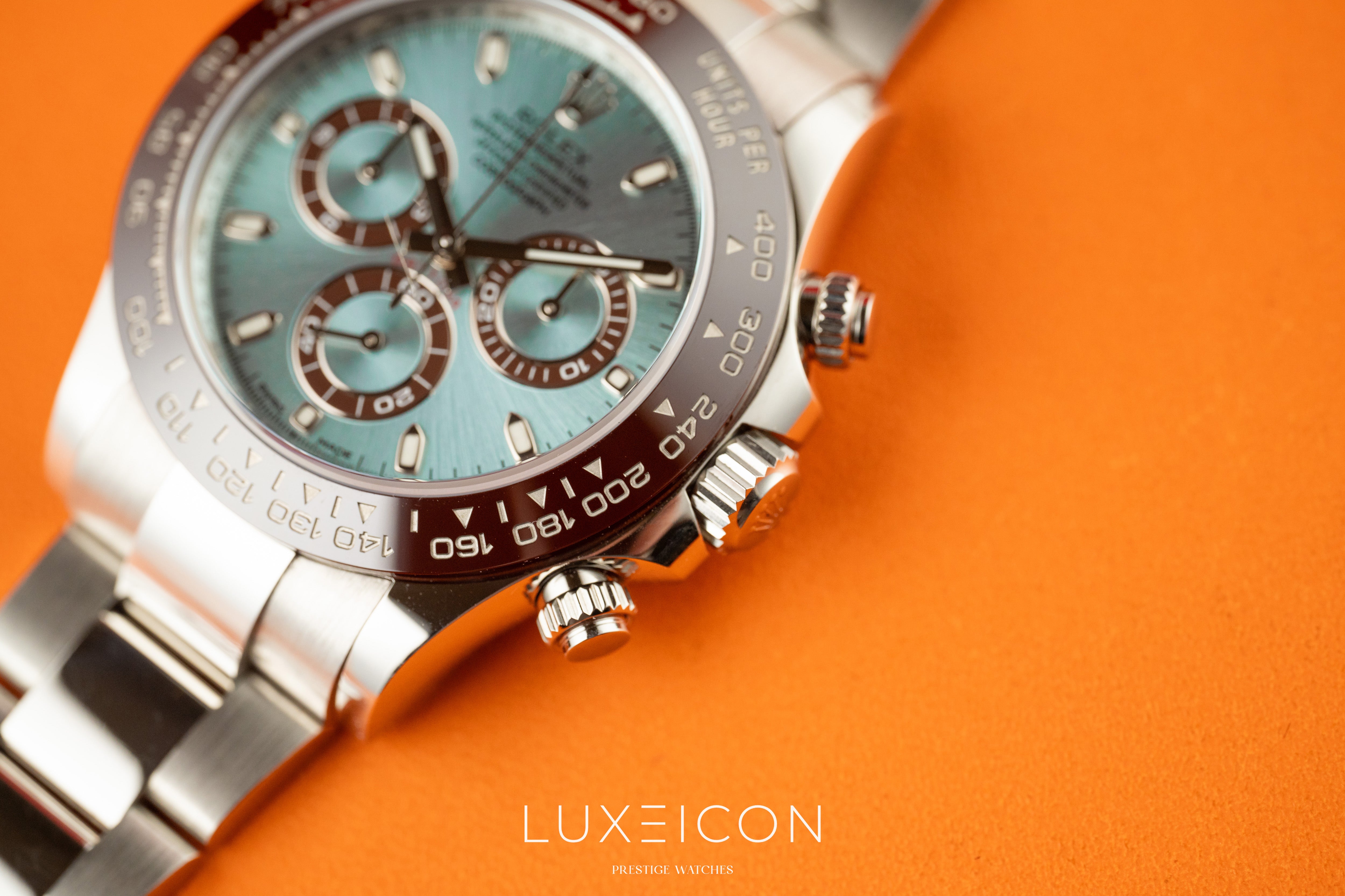 Rolex Cosmograph Daytona Platinum Ice Blue Index Dial 40mm 116506