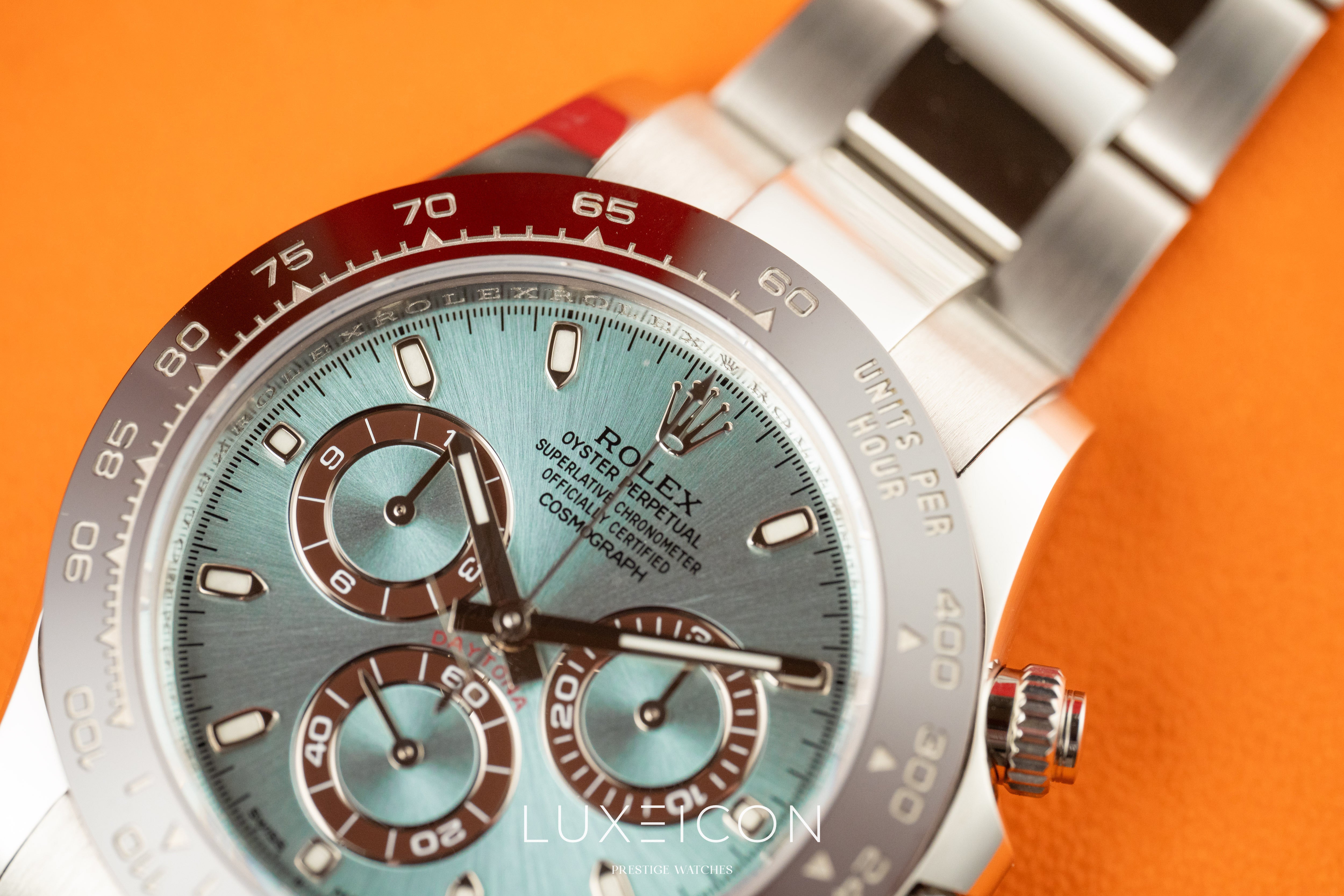 Rolex Cosmograph Daytona Platinum Ice Blue Index Dial 40mm 116506