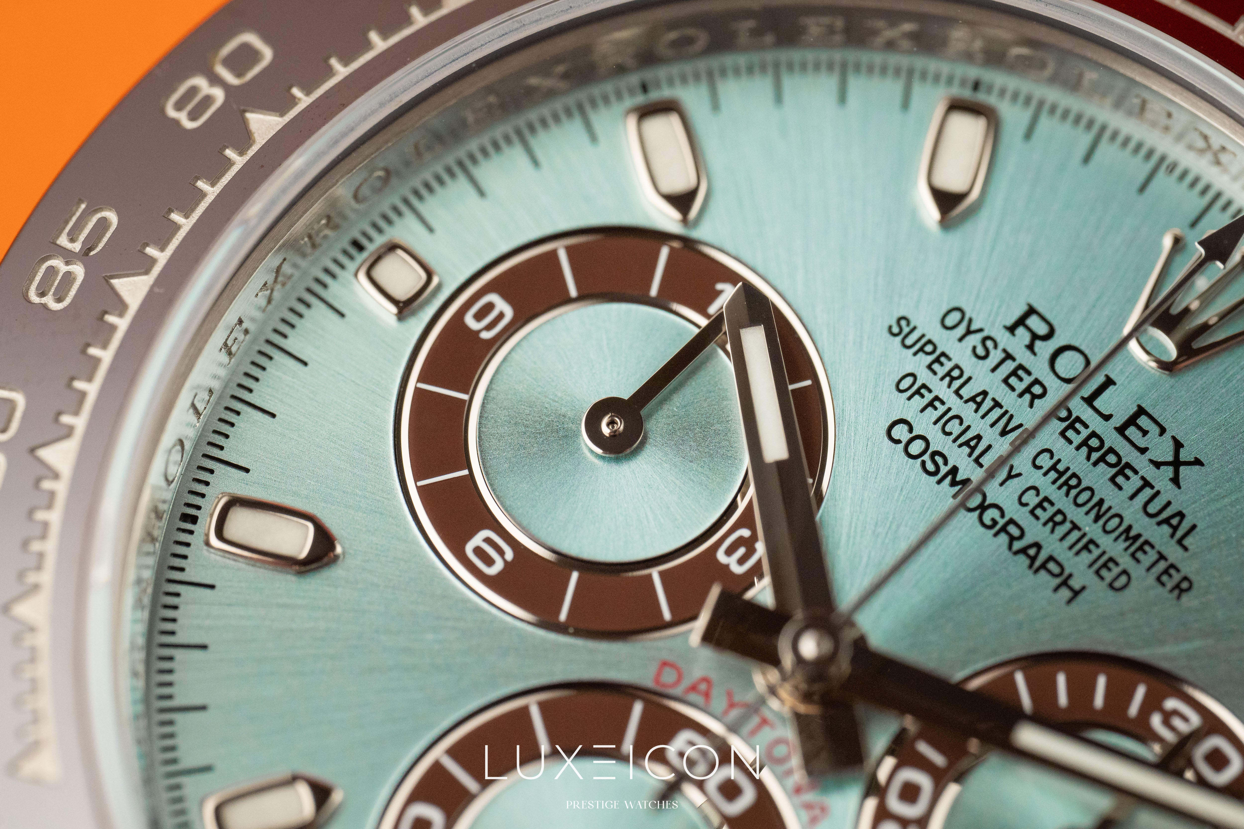 Rolex Cosmograph Daytona Platinum Ice Blue Index Dial 40mm 116506