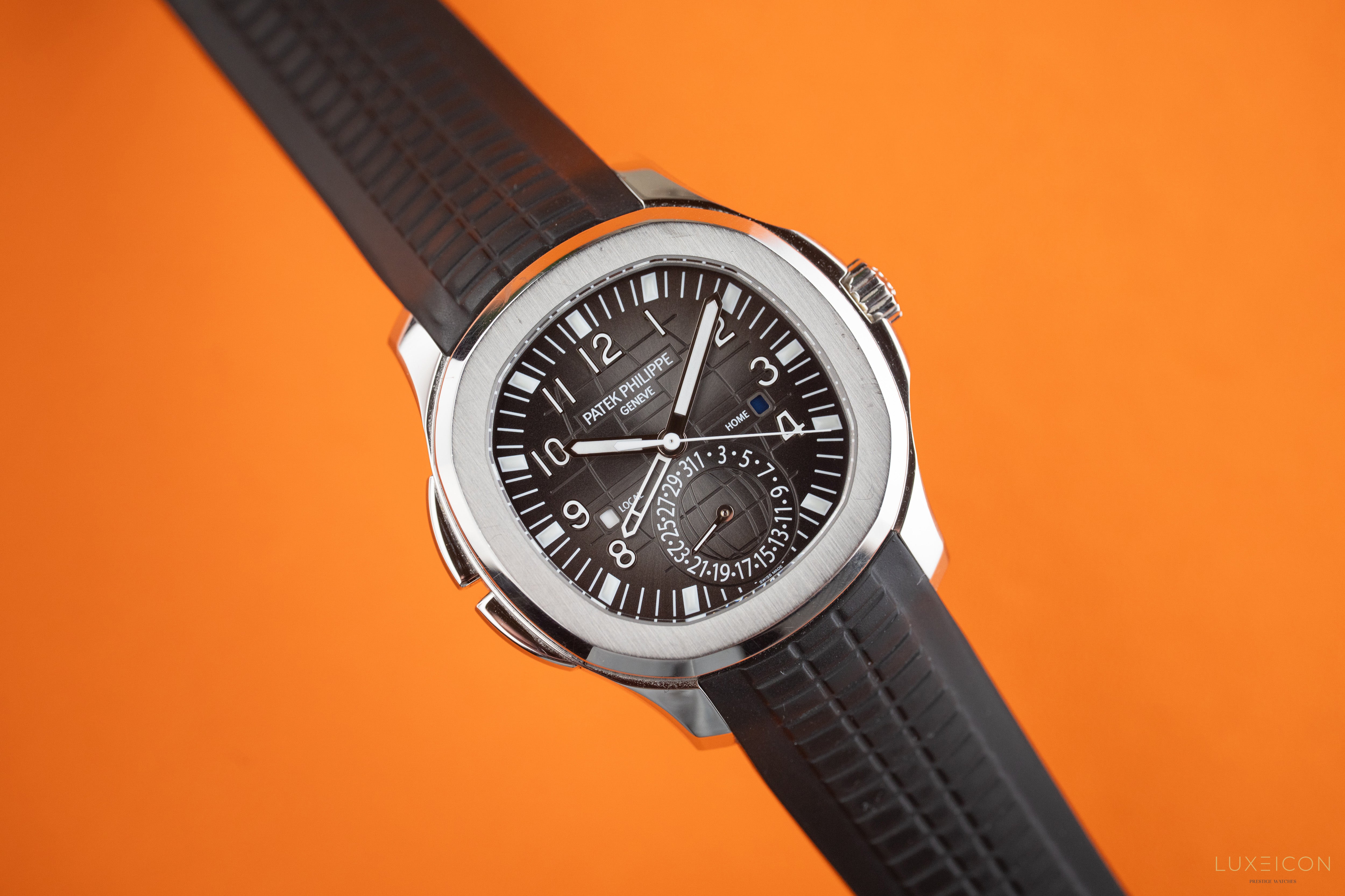 Patek Philippe Aquanaut Travel Time Steel Black Dial Dual Time Zone 5164A-001 2020