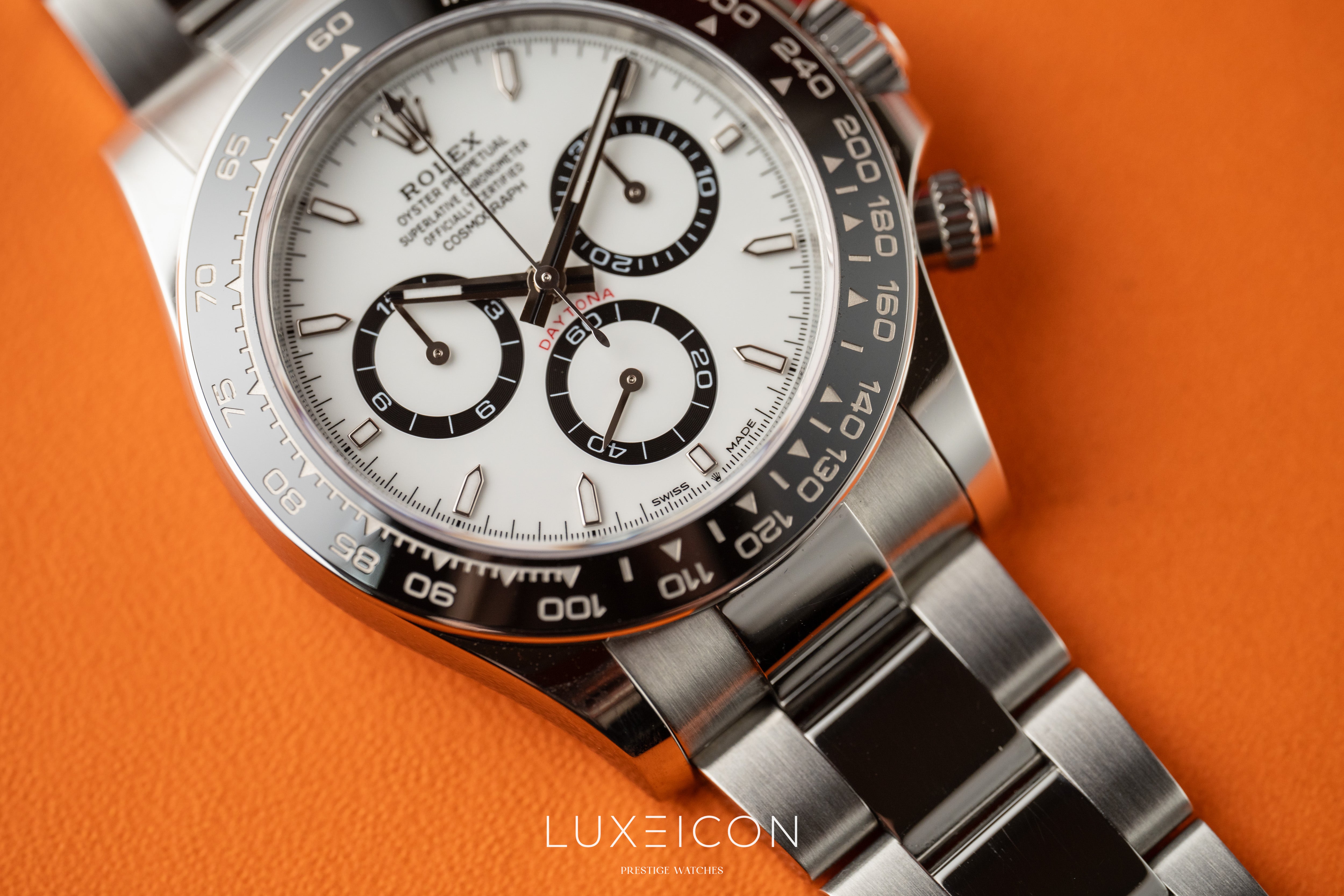 Rolex Daytona Cosmograph White Dial Ceramic Bezel Panda 40mm 126500LN