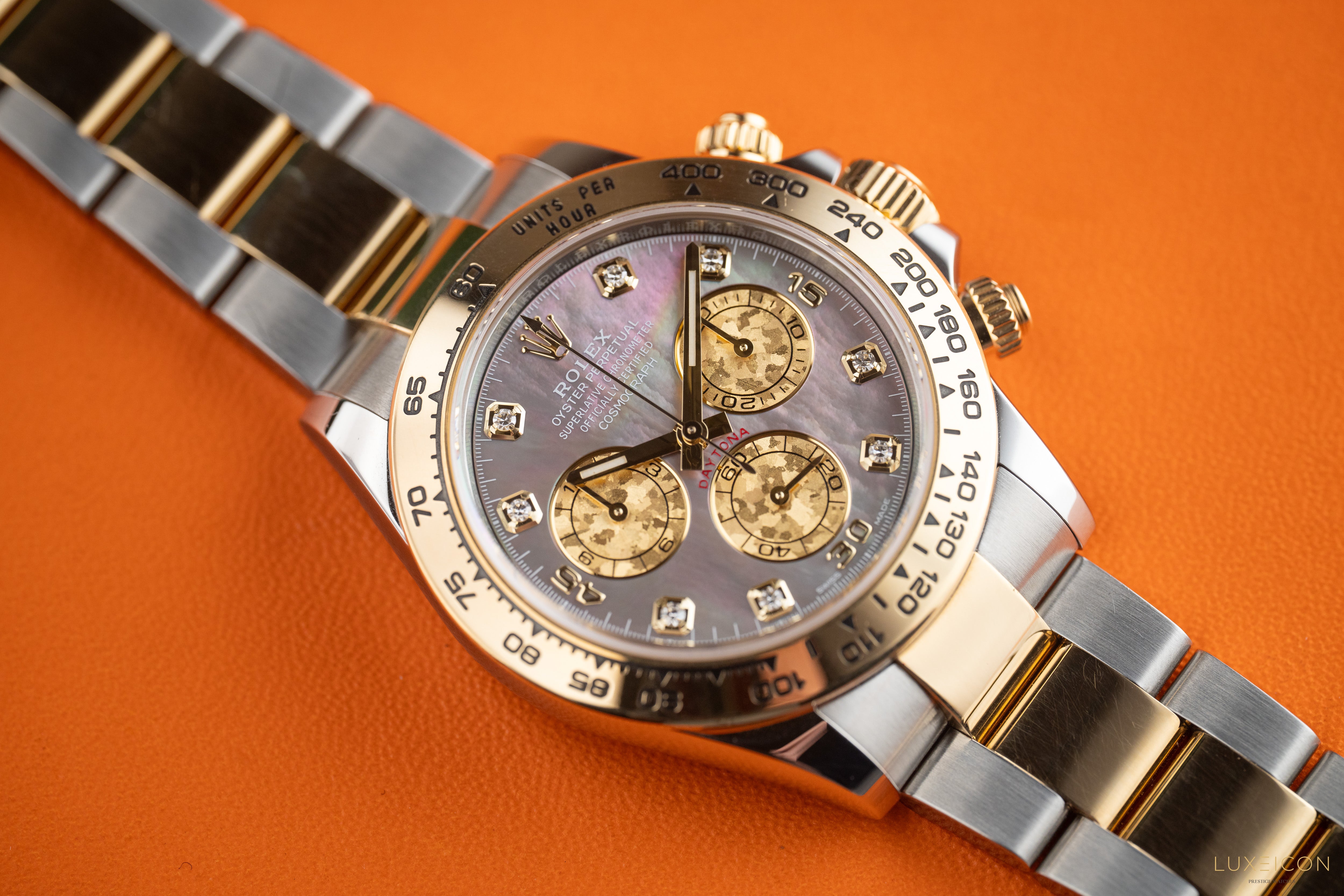 Rolex Daytona 116503 Black Mother of Pearl (MOP) Diamond Tahitian Dial Two Tone Yellow Gold 2020