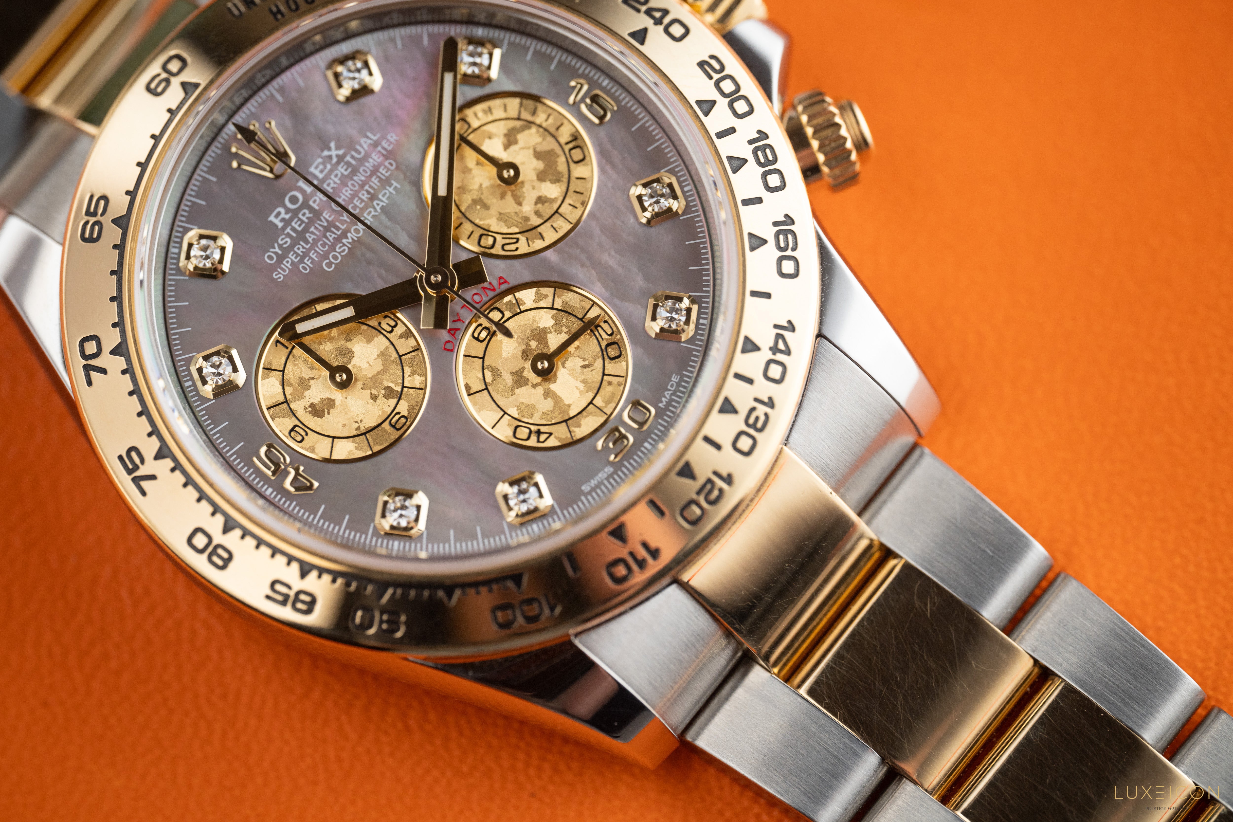 Rolex Daytona 116503 Black Mother of Pearl (MOP) Diamond Tahitian Dial Two Tone Yellow Gold 2020