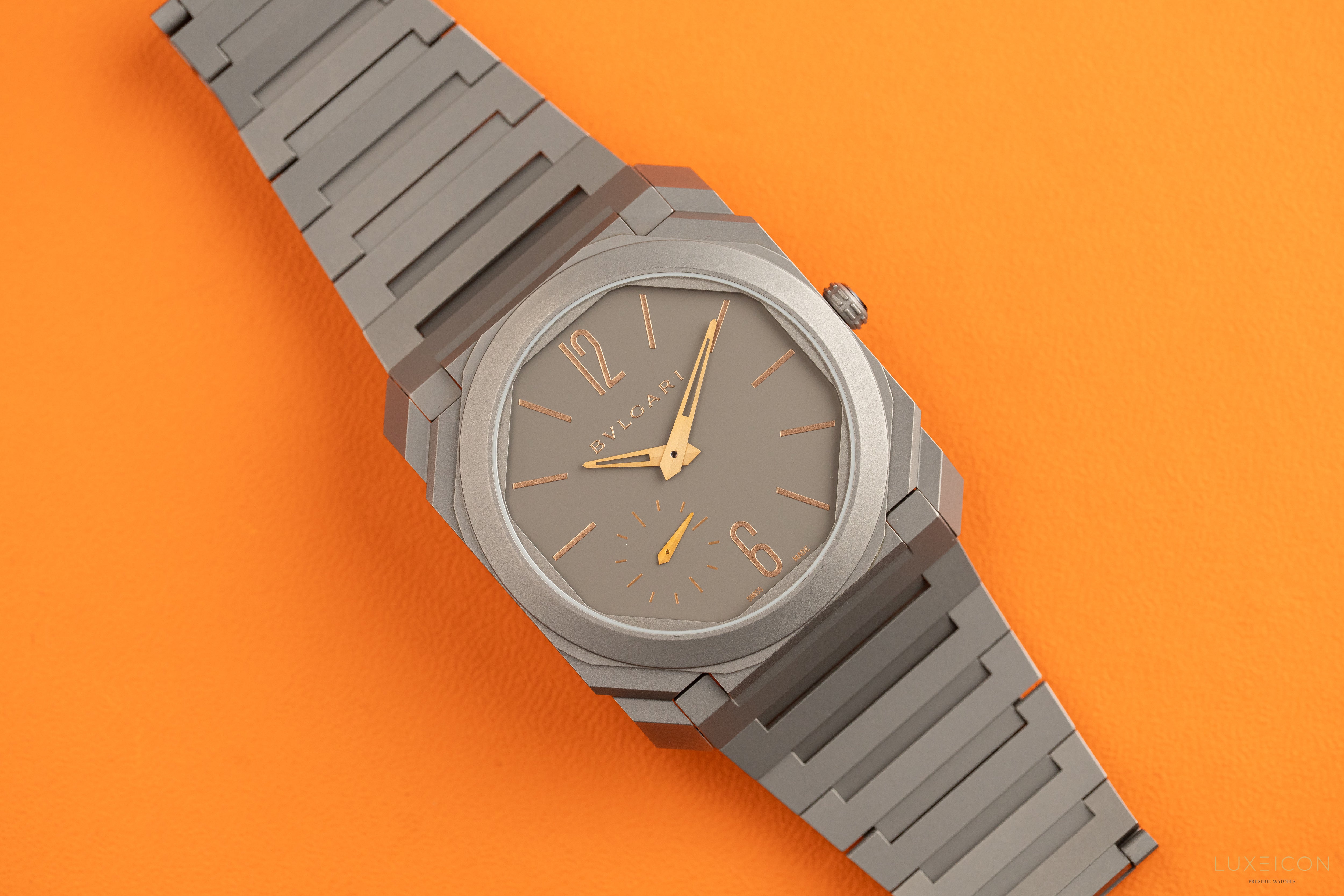 Bulgari Octo Finissimo Extra Thin Automatic 40mm Titanium Grey Mens Watch Bvlgari 103137
