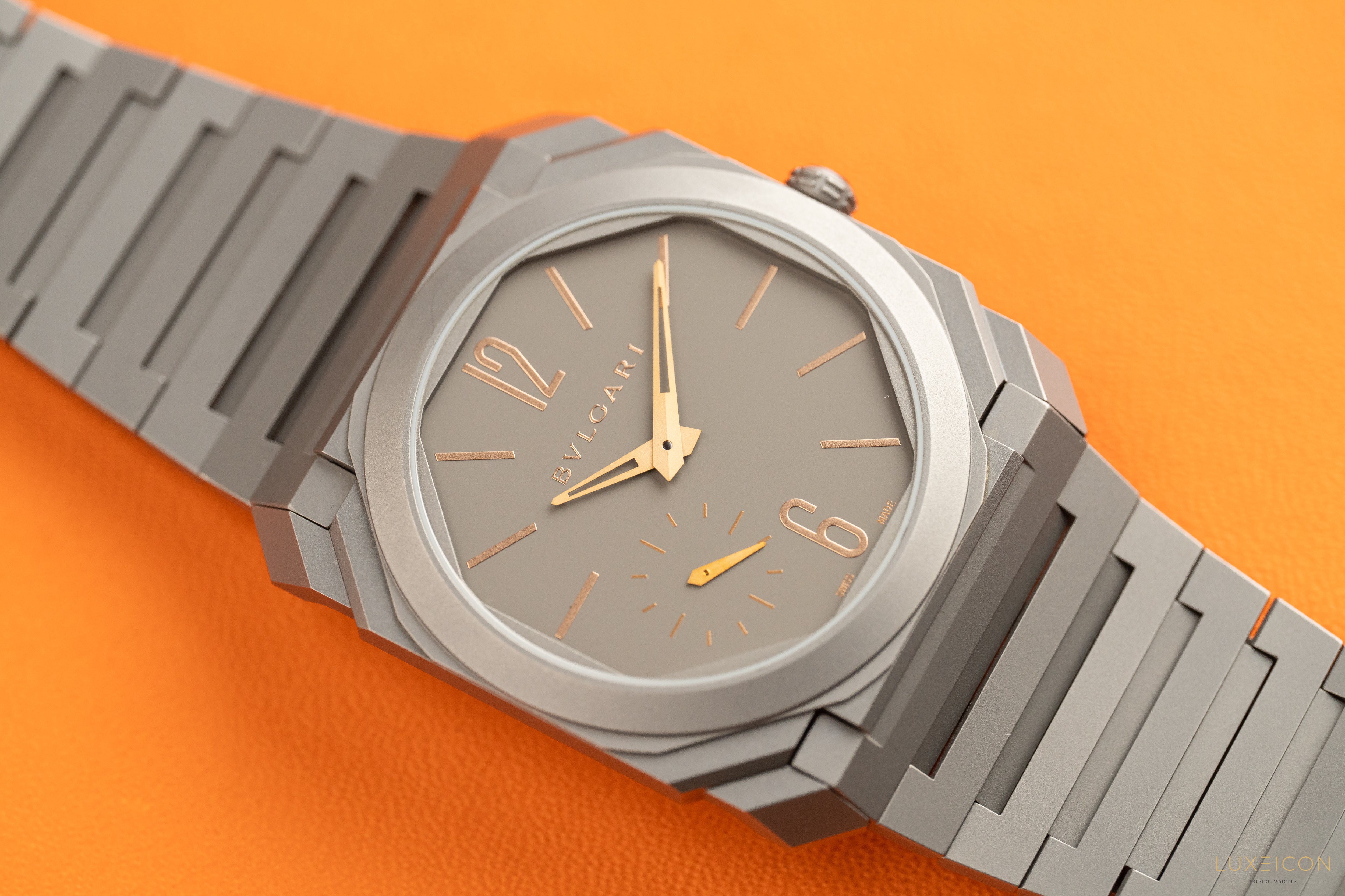 Bulgari Octo Finissimo Extra Thin Automatic 40mm Titanium Grey Mens Watch Bvlgari 103137