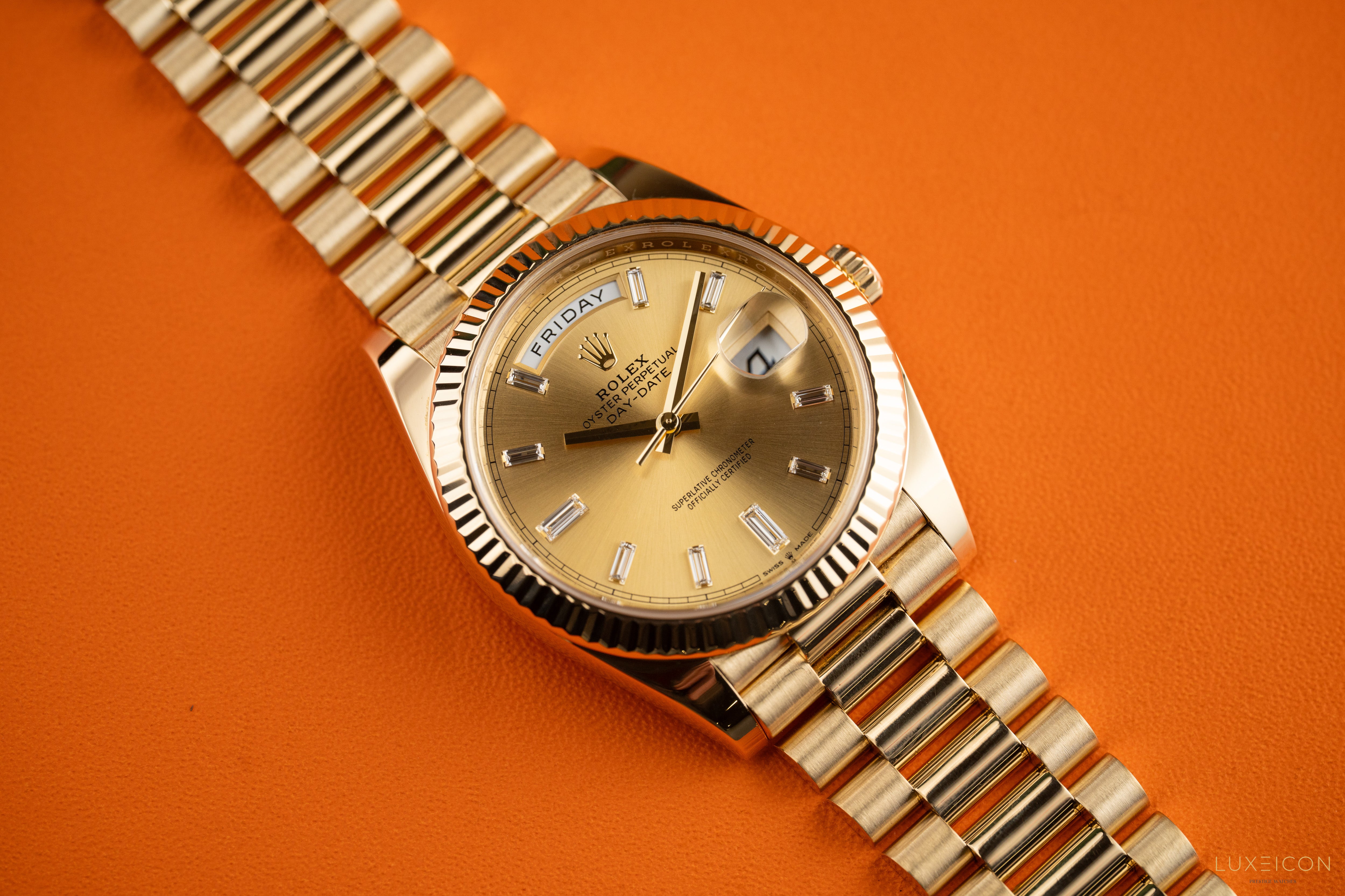 Day-Date 40mm 228238 Yellow Gold Presidential Champagne Baguette Dial 2021