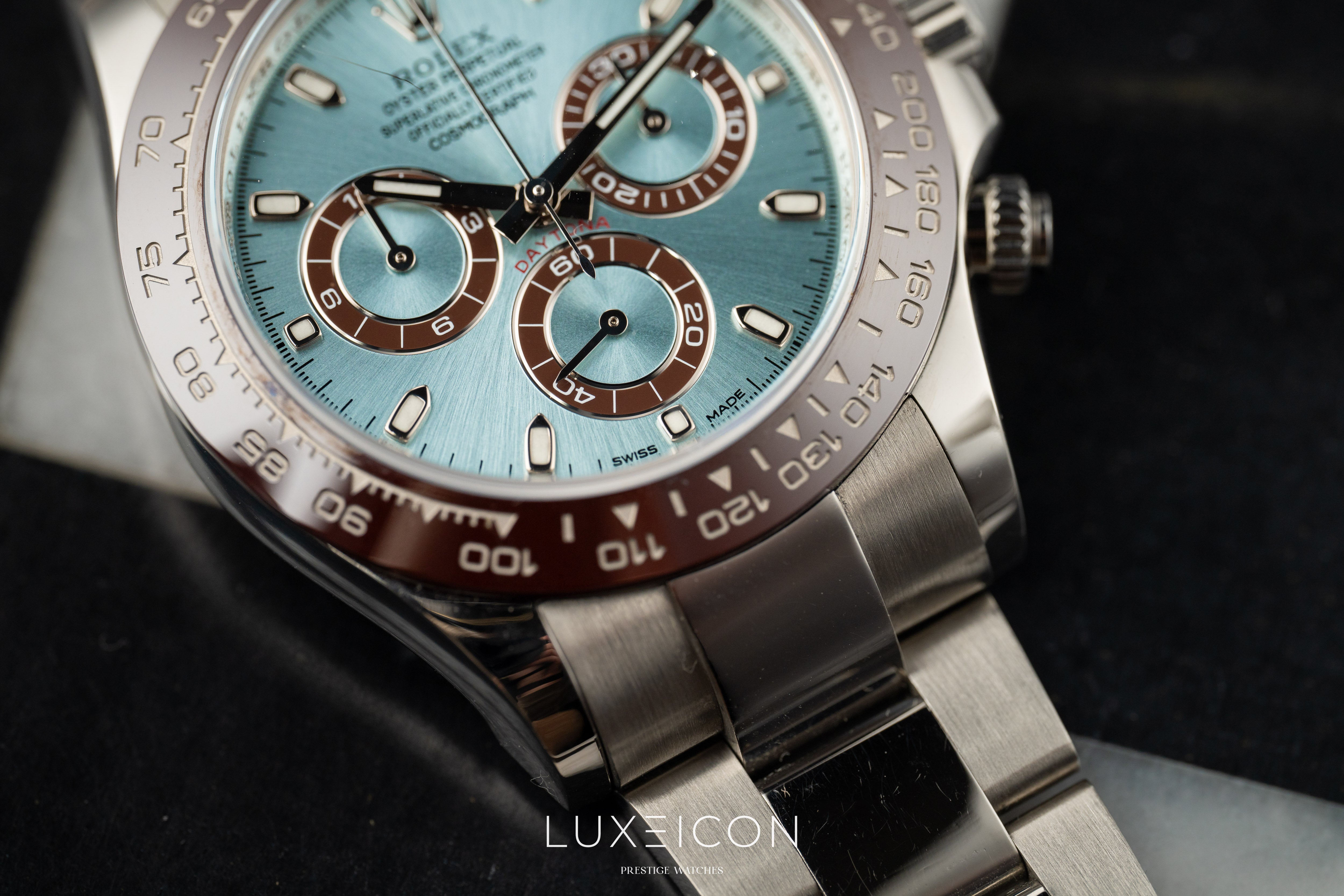 Rolex Cosmograph Daytona Platinum Ice Blue Index Dial 40mm 116506