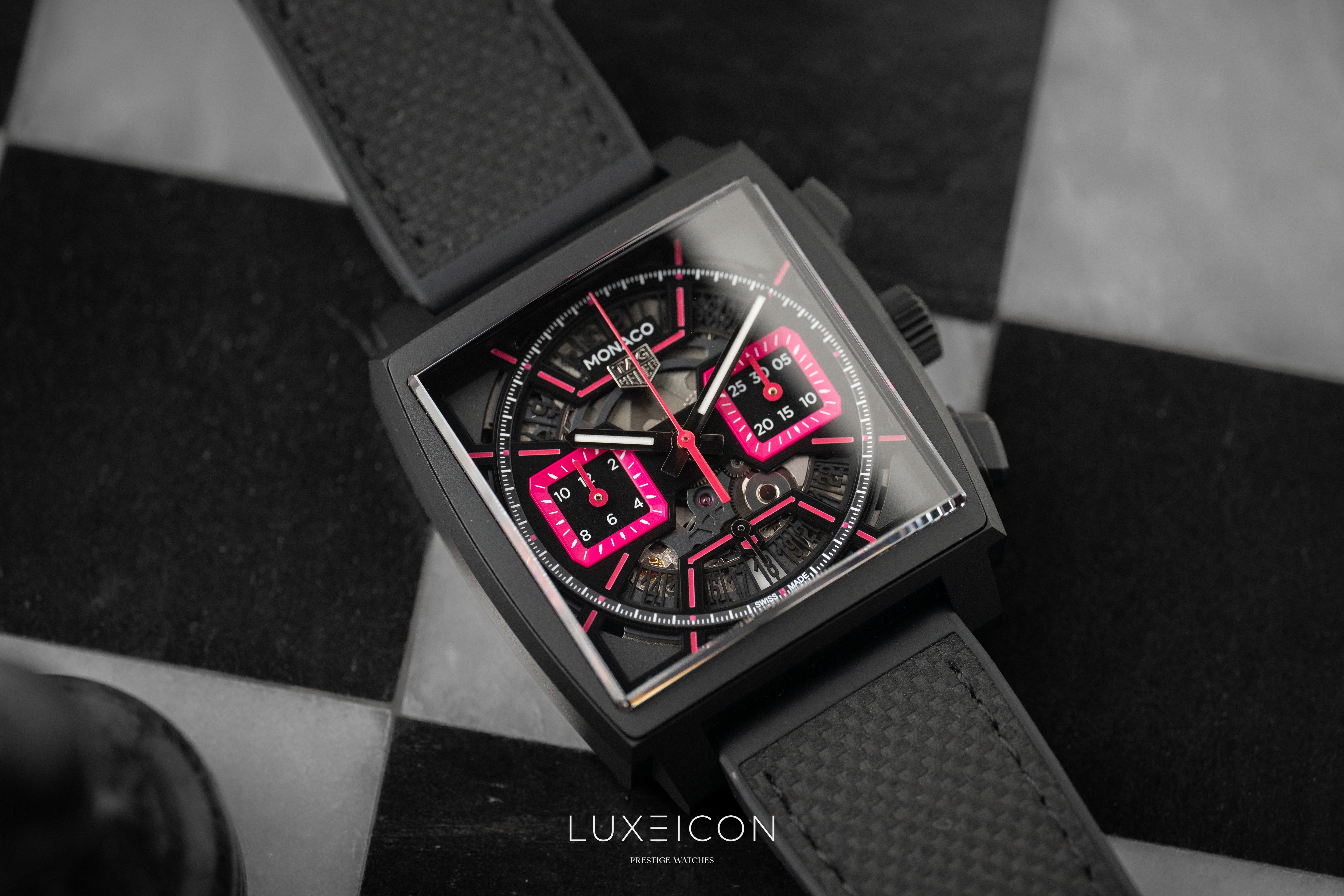 TAG Heuer Monaco Chronograph DLC Pink Dial Titanium Automatic