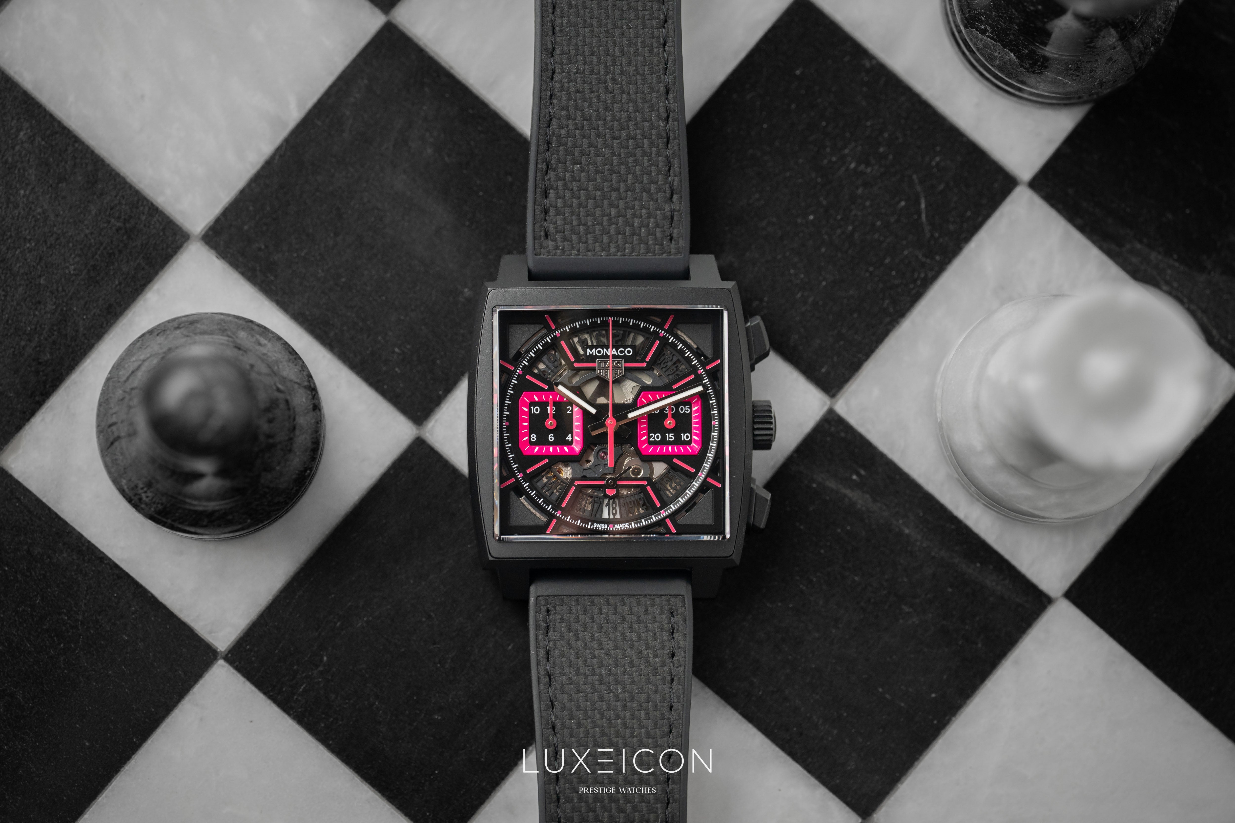TAG Heuer Monaco Chronograph DLC Pink Dial Titanium Automatic