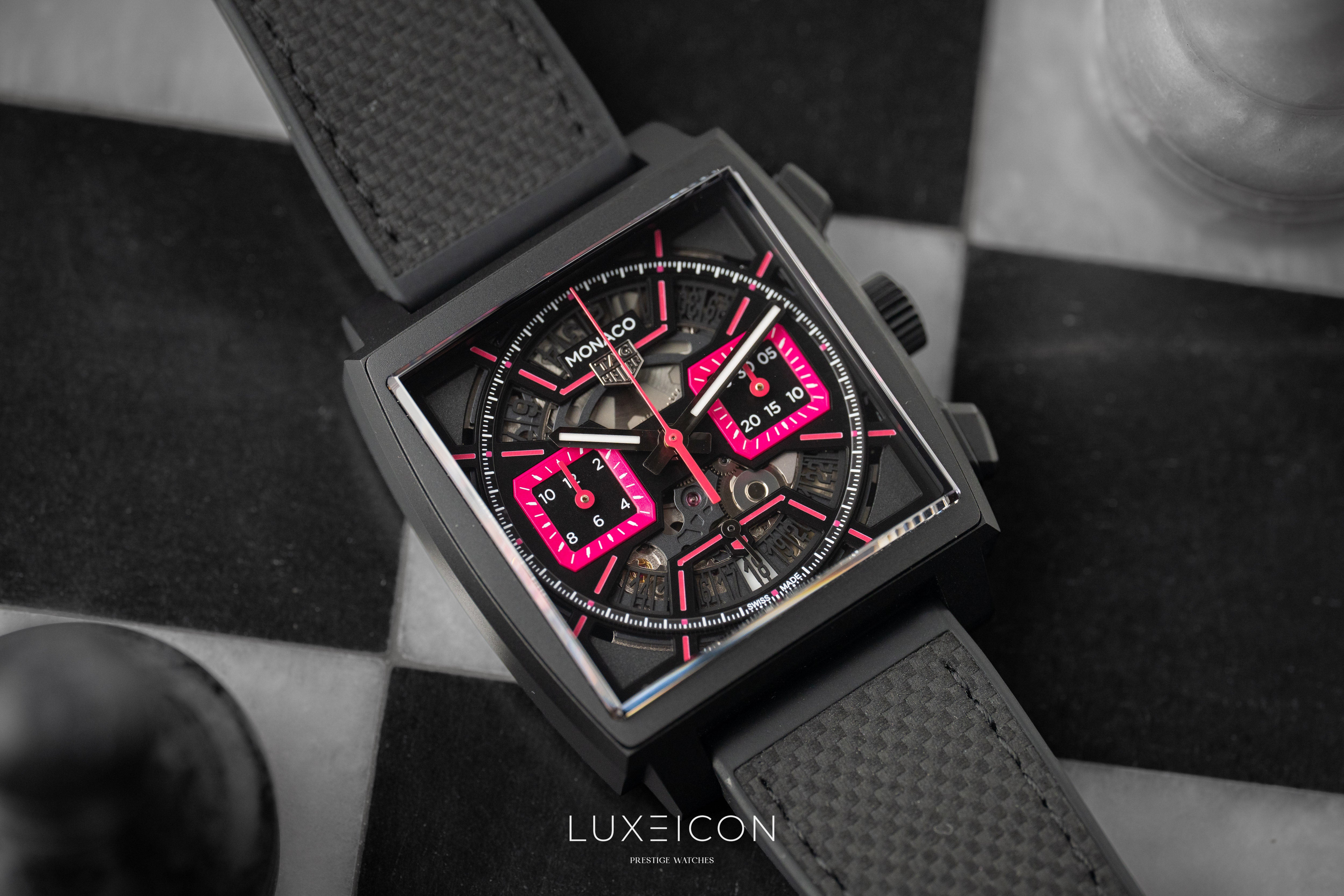 TAG Heuer Monaco Chronograph DLC Pink Dial Titanium Automatic