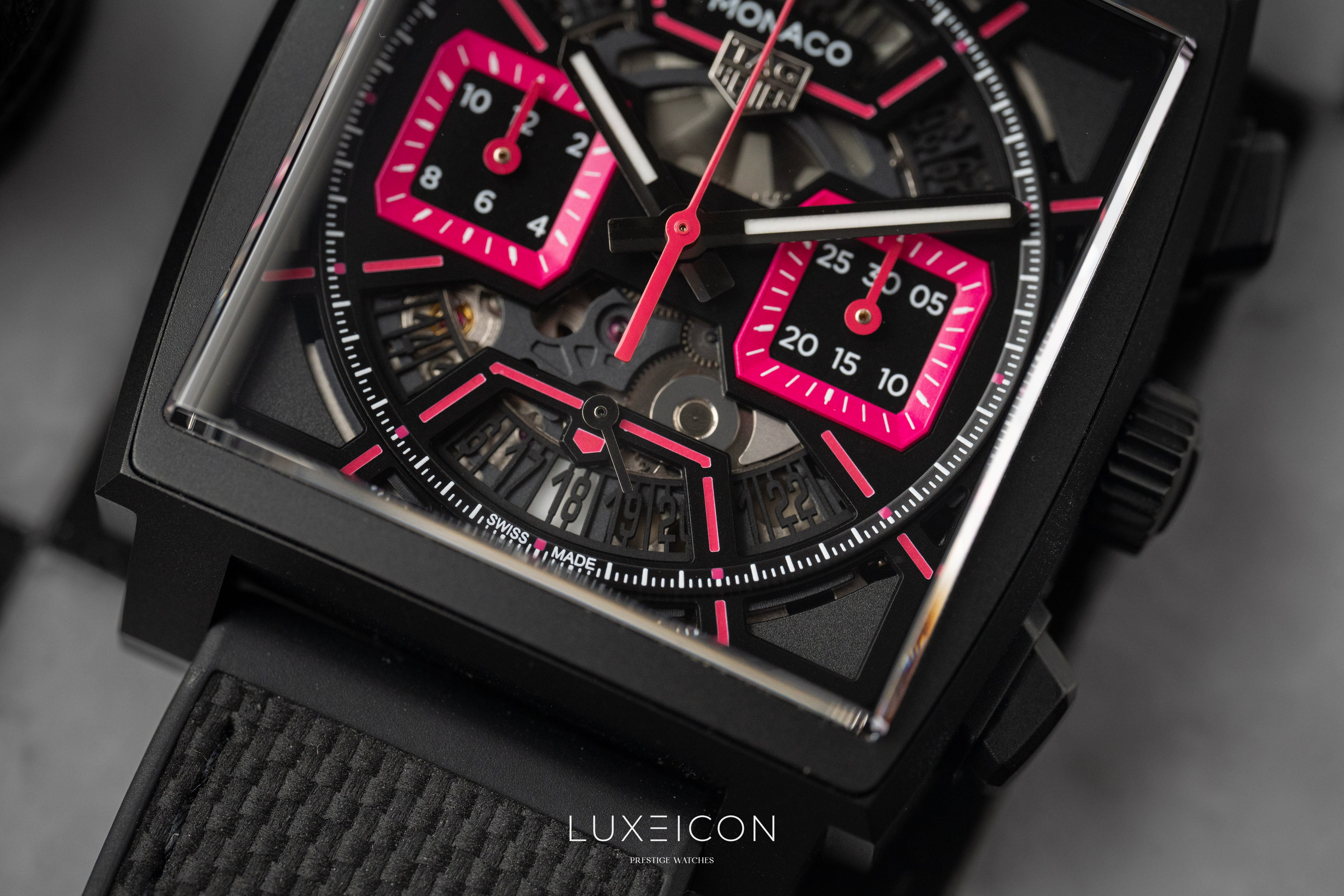 TAG Heuer Monaco Chronograph DLC Pink Dial Titanium Automatic