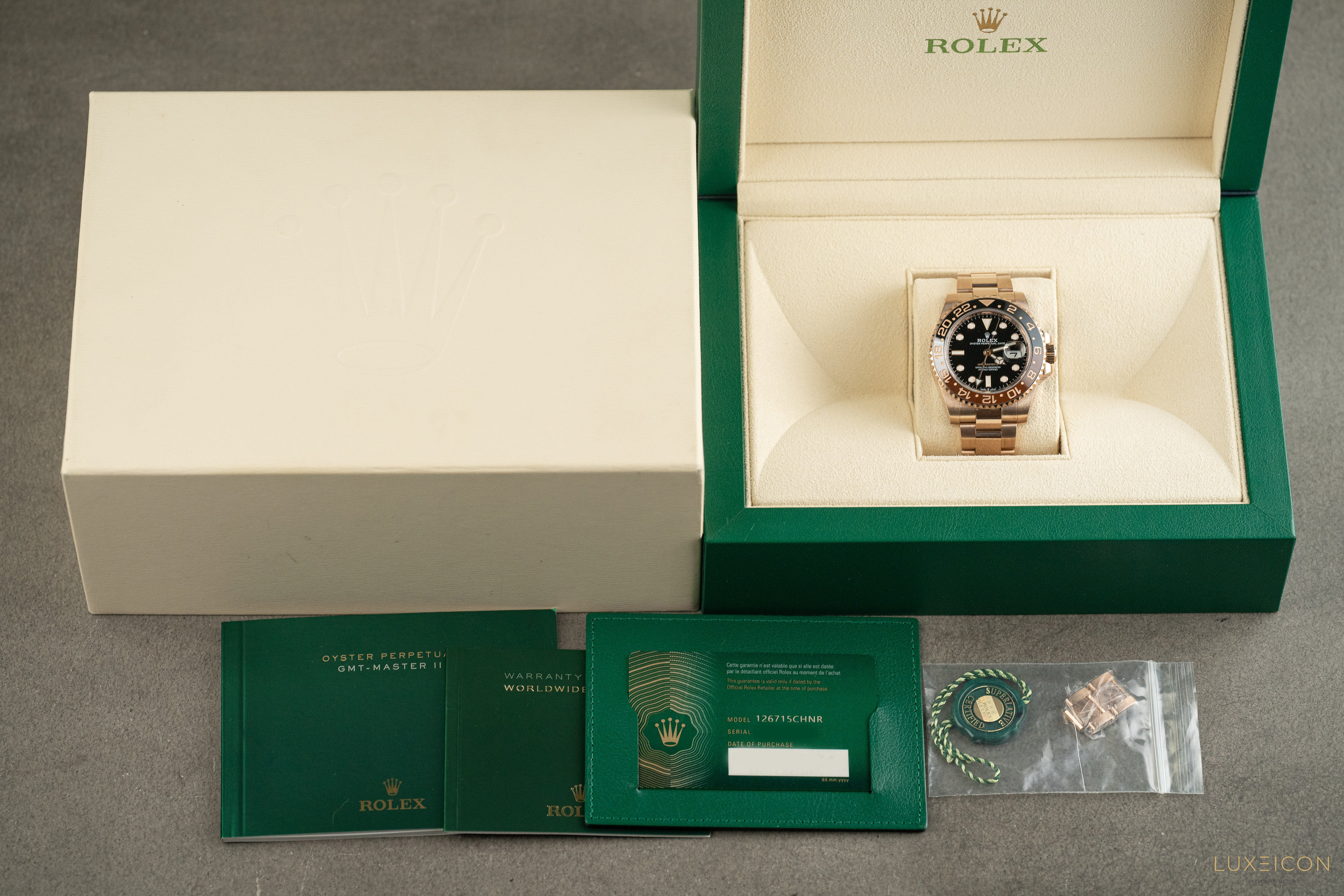 Rolex GMT-Master II Rootbeer Rose Gold 126715CHNR 18K 40mm 2021