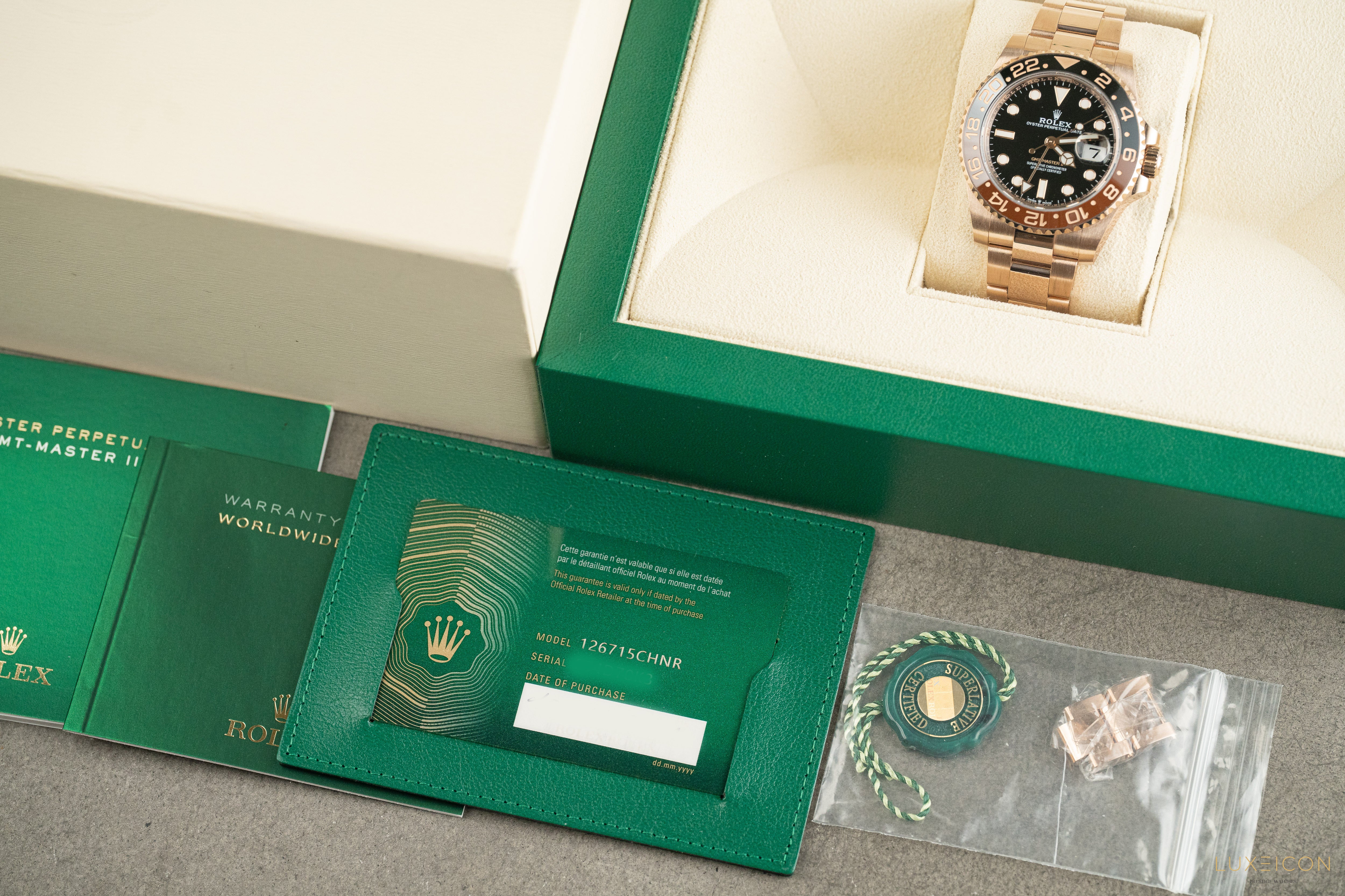 Rolex GMT-Master II Rootbeer Rose Gold 126715CHNR 18K 40mm 2021