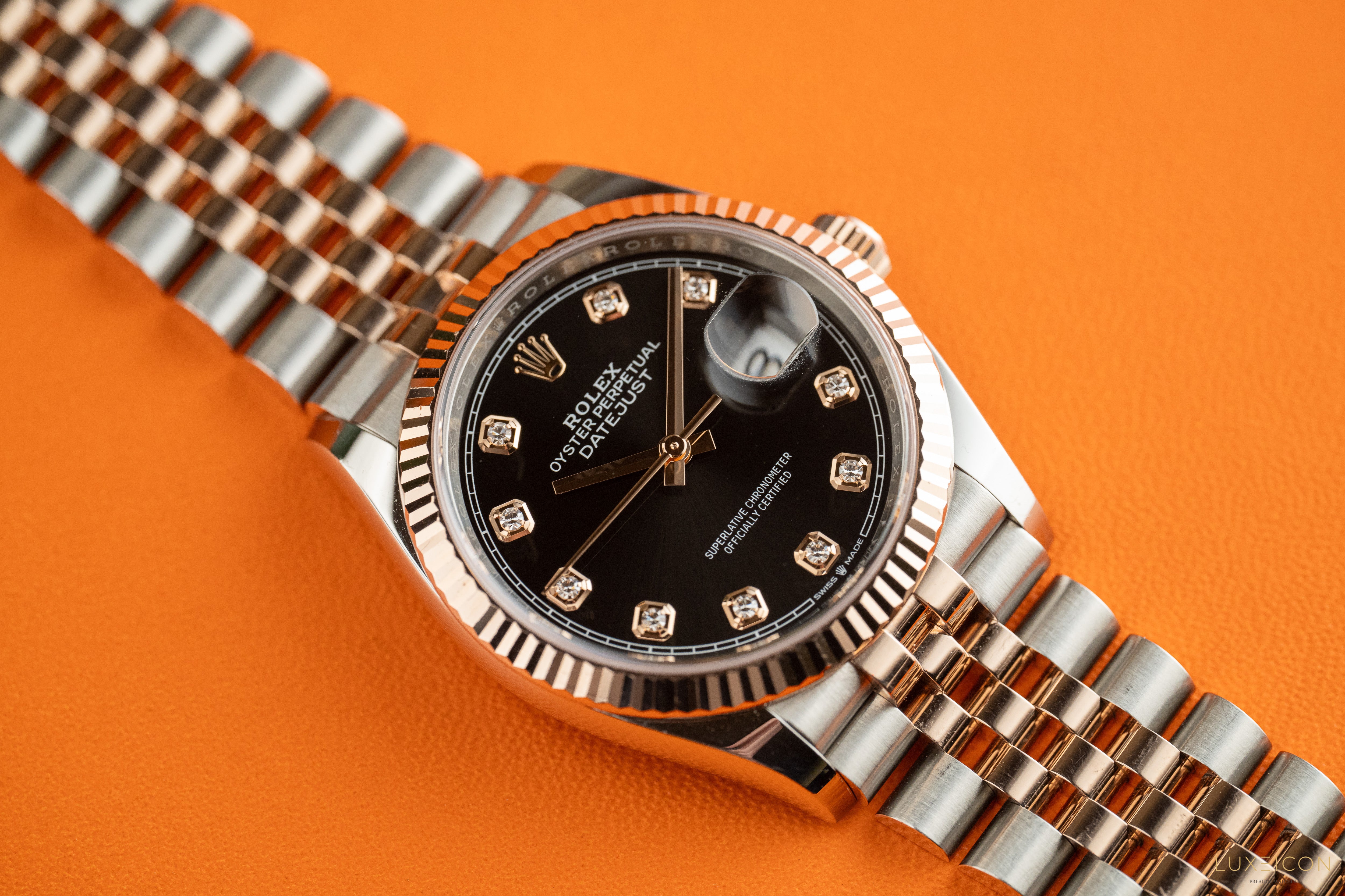 Rolex Datejust 36 126231 Datejust 36mm Two-Tone Rose Gold Black Diamond Dial Jubilee 2025