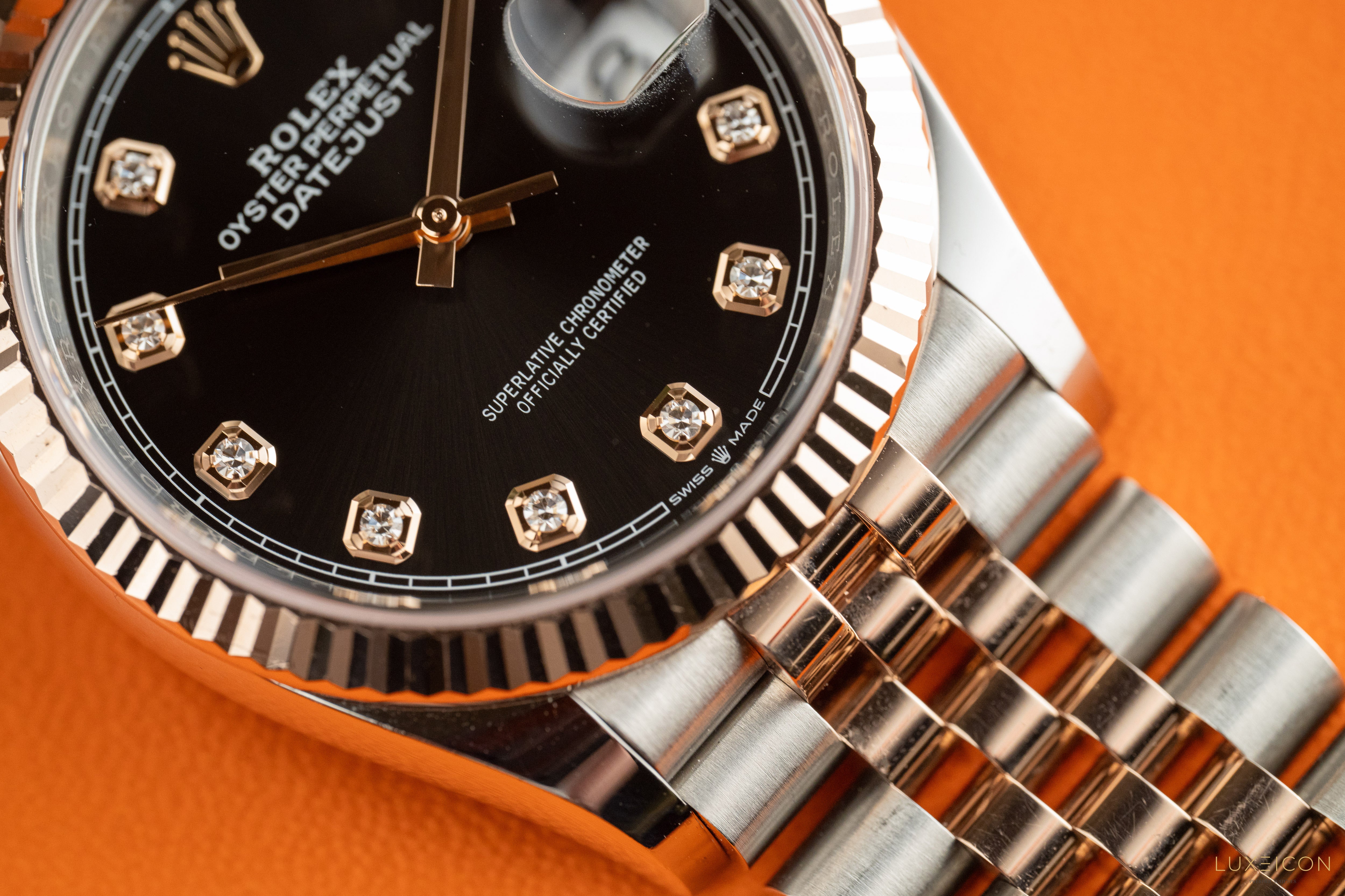 Rolex Datejust 36 126231 Datejust 36mm Two-Tone Rose Gold Black Diamond Dial Jubilee 2025