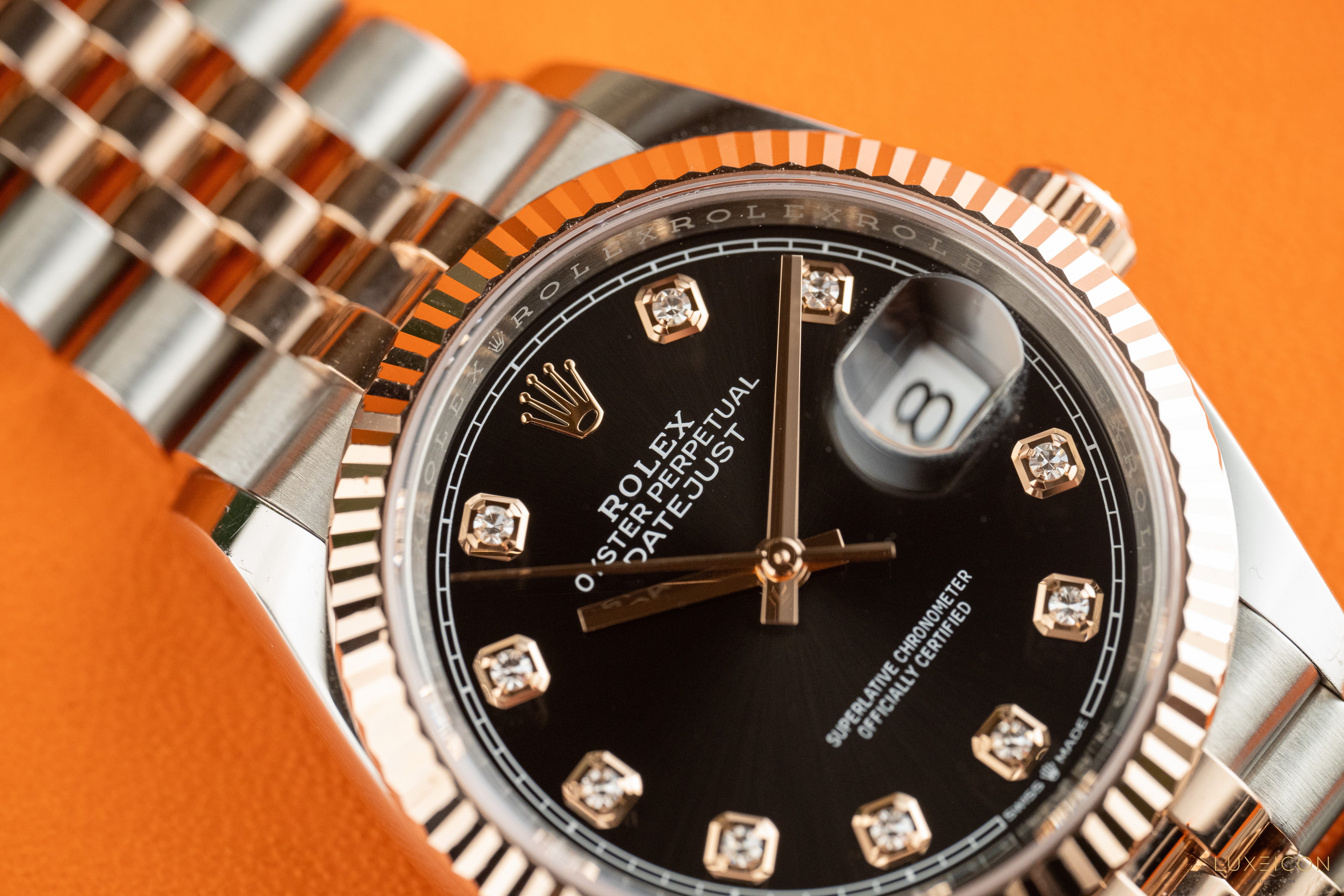 Rolex Datejust 36 126231 Datejust 36mm Two-Tone Rose Gold Black Diamond Dial Jubilee 2025