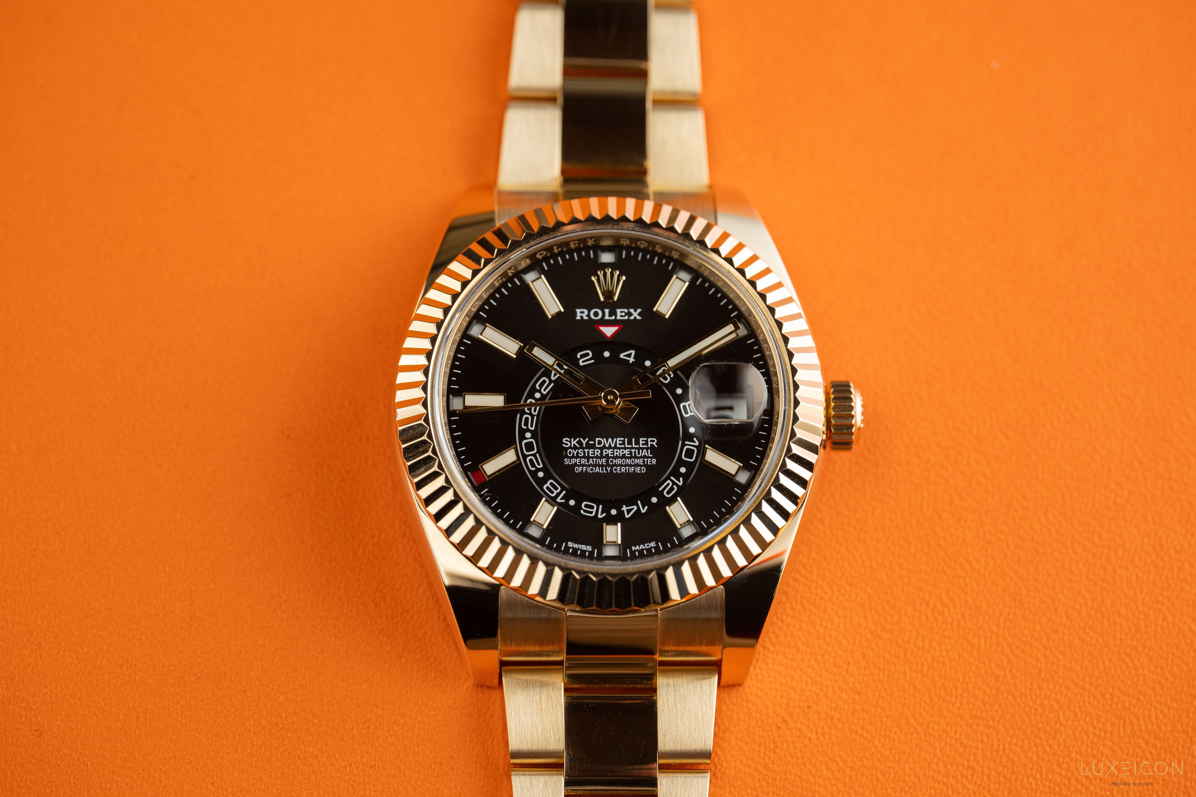 Rolex Sky-Dweller 326938 Black Index Dial Yellow Gold 42mm 2021
