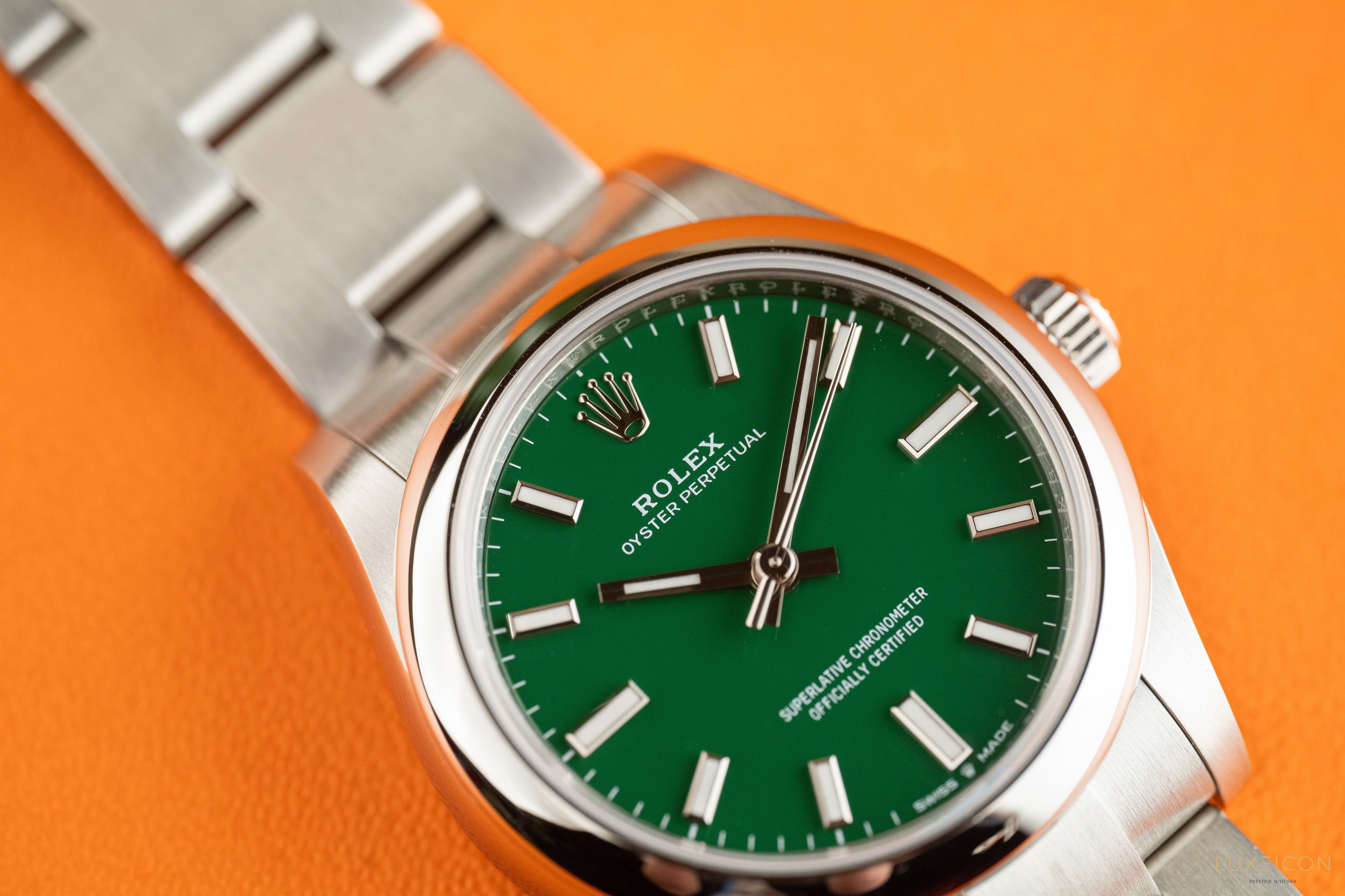 Rolex Oyster Perpetual 31 31mm Stainless Steel Green dial 2025