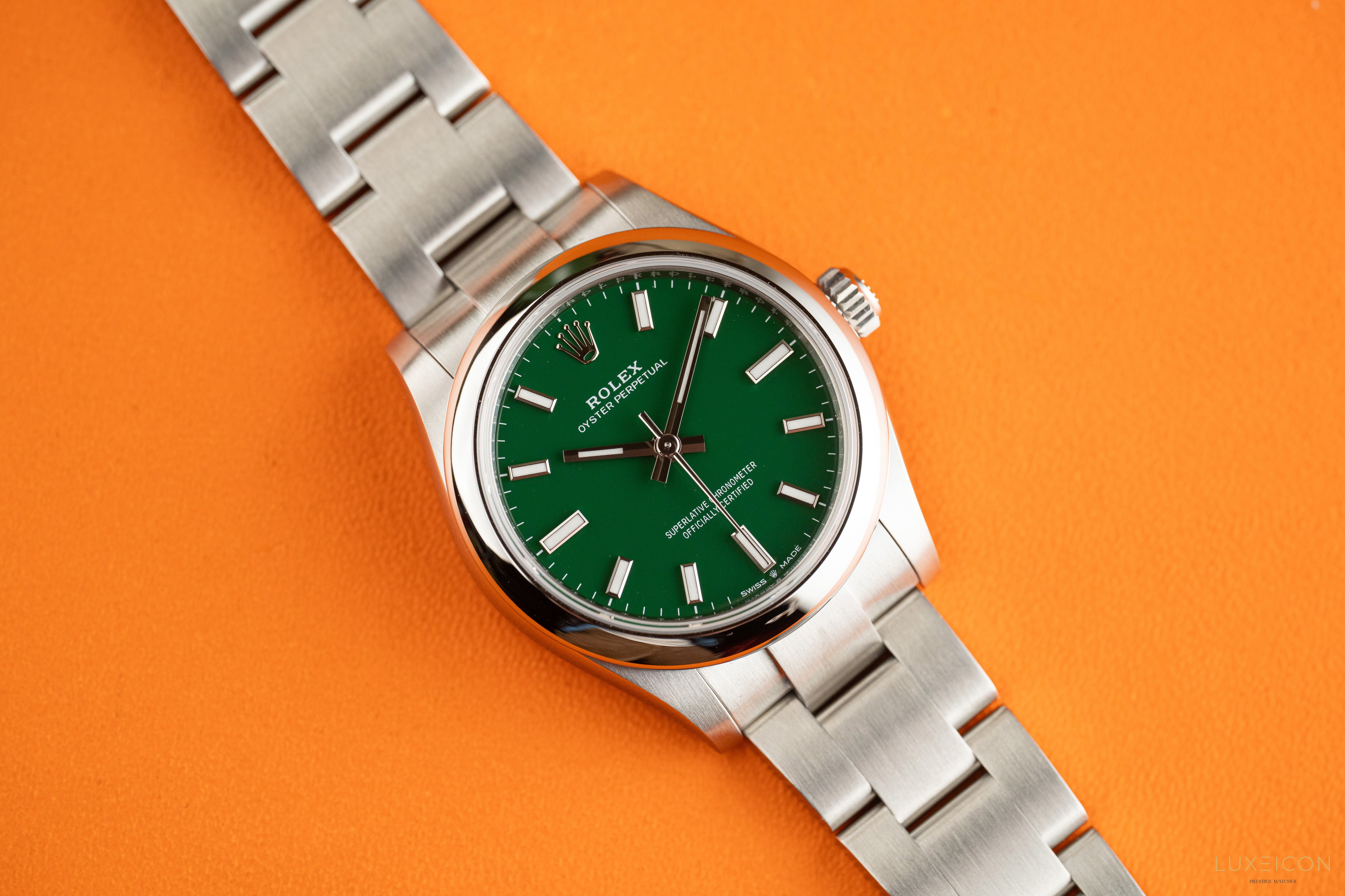 Rolex Oyster Perpetual 31 31mm Stainless Steel Green dial 2025