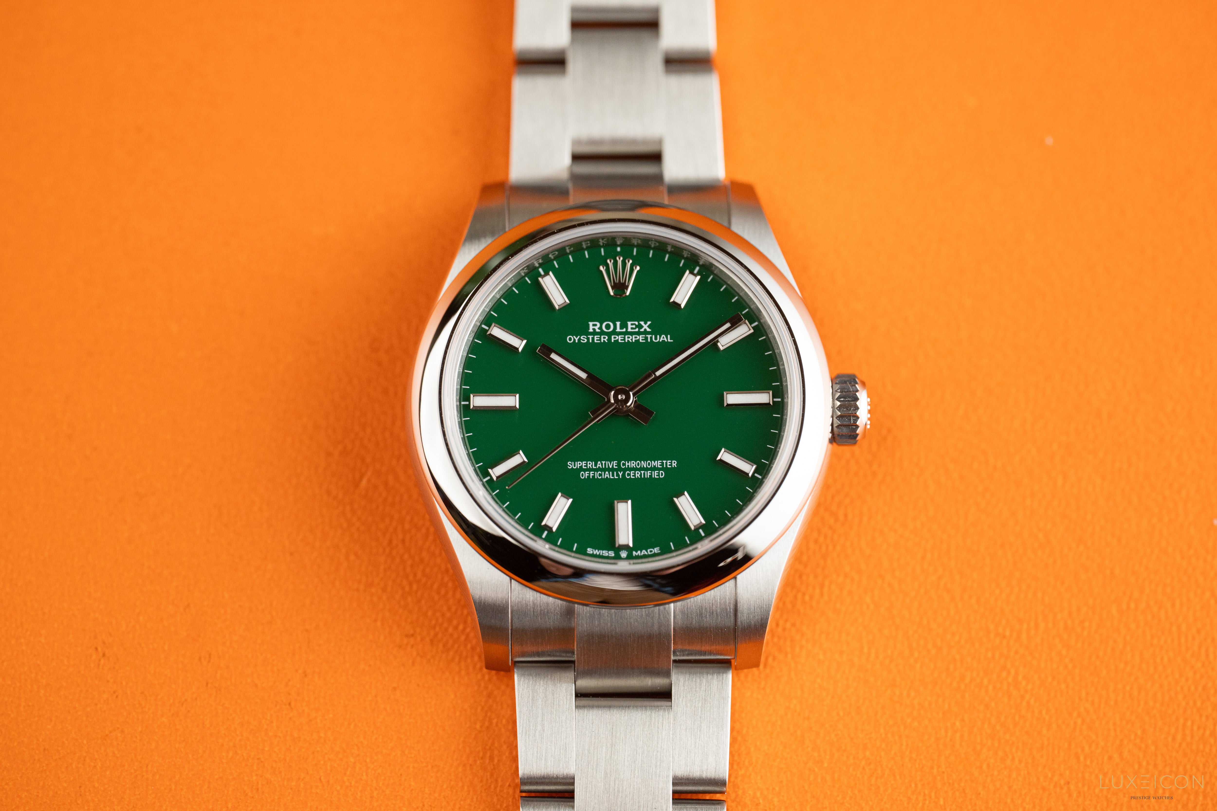 Rolex Oyster Perpetual 31 31mm Stainless Steel Green dial 2025
