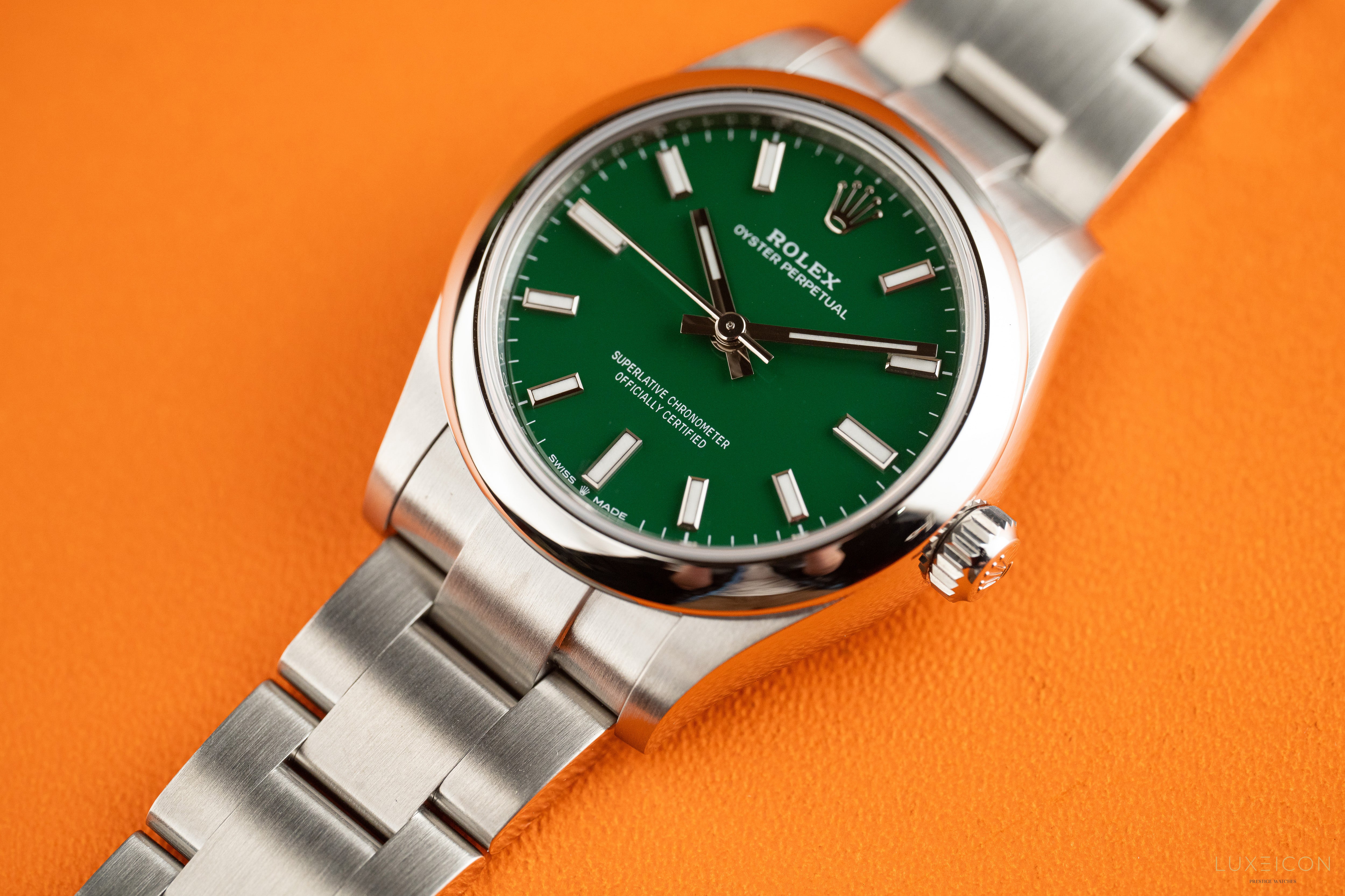 Rolex Oyster Perpetual 31 31mm Stainless Steel Green dial 2025