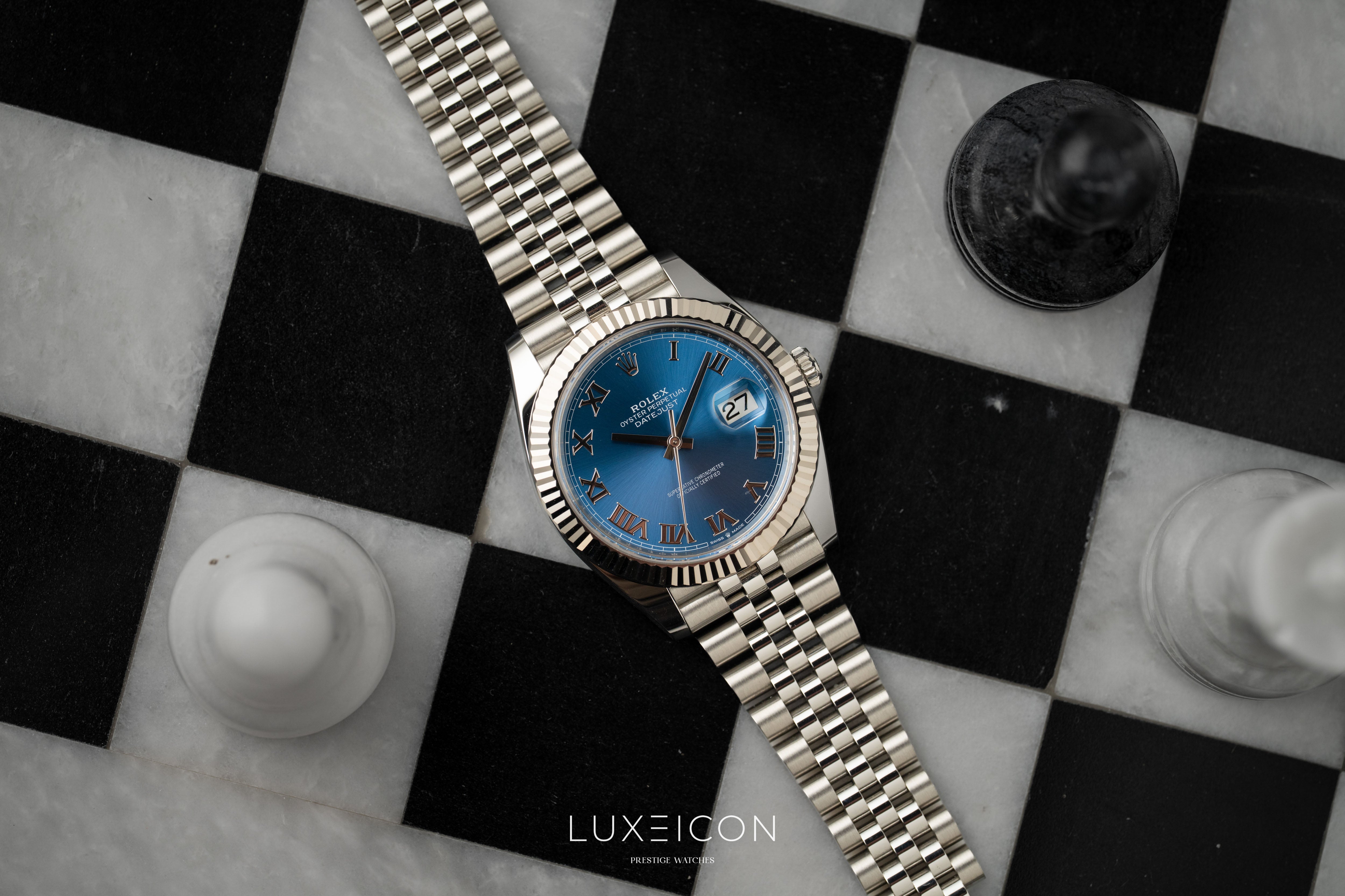 Rolex Datejust 41 126334 Blue Azzurro Roman White Gold Fluted Bezel Jubilee 2026