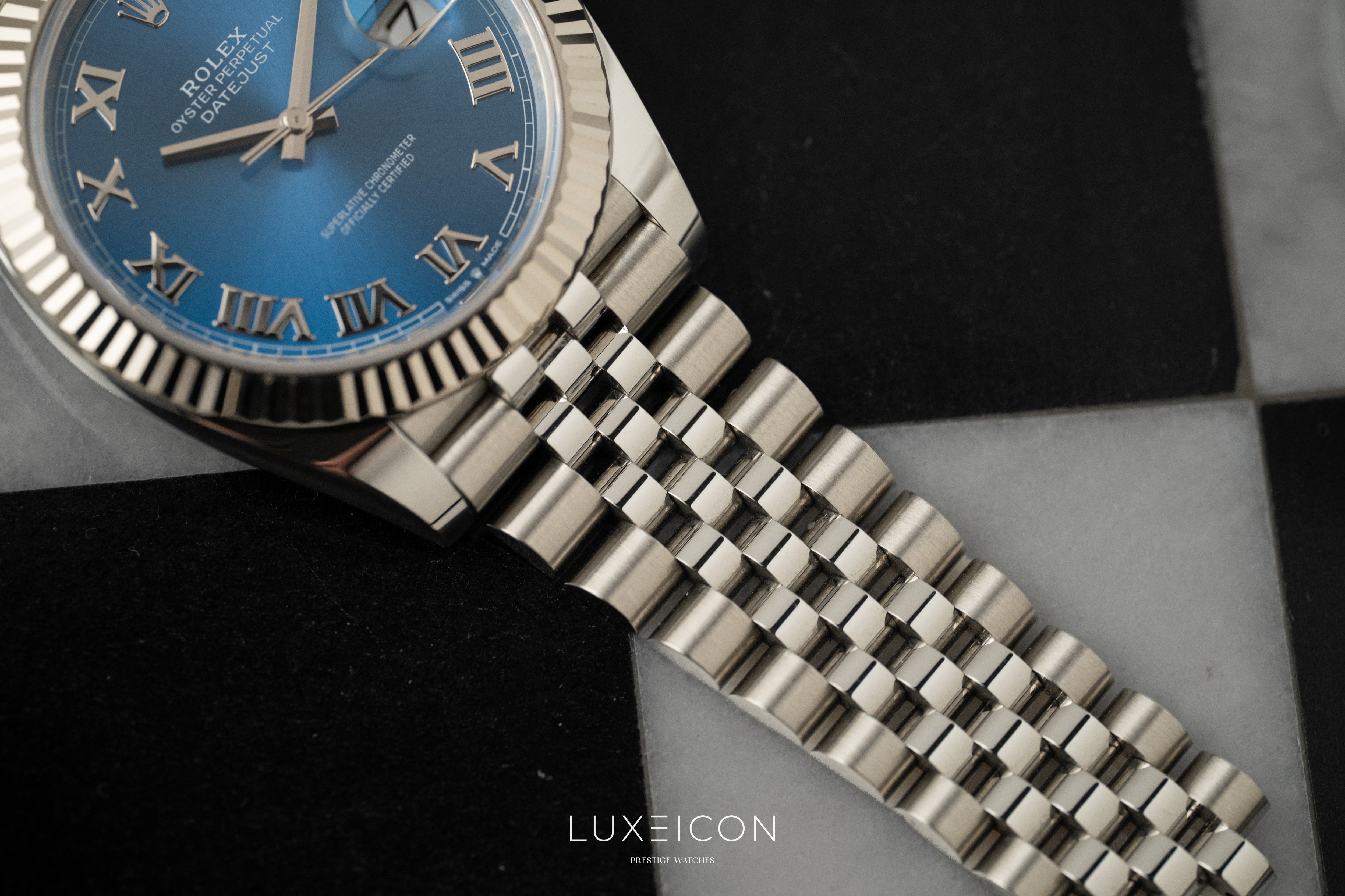 Rolex Datejust 41 126334 Blue Azzurro Roman White Gold Fluted Bezel Jubilee 2026