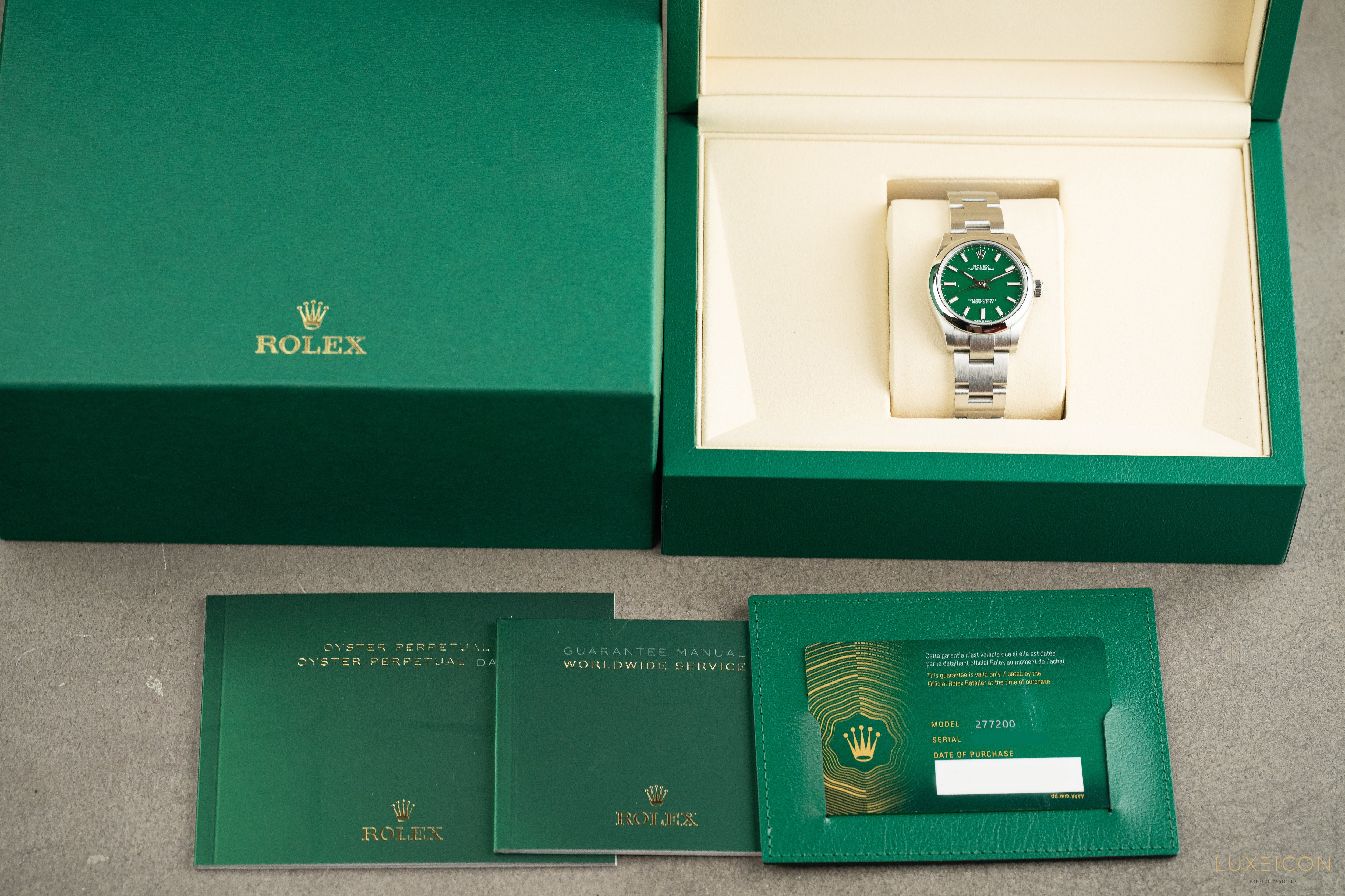 Rolex Oyster Perpetual 31 31mm Stainless Steel Green dial 2025