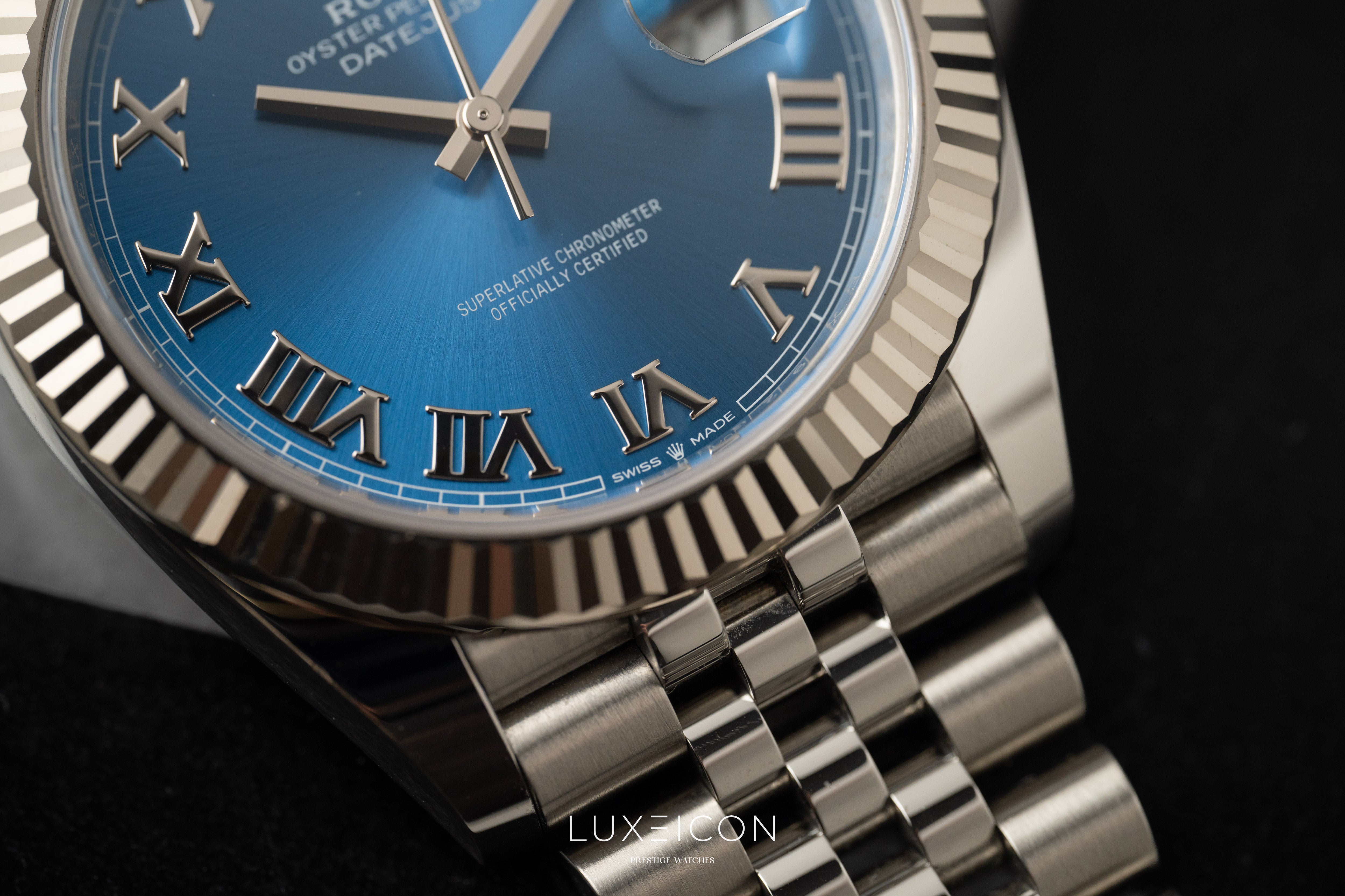 Rolex Datejust 41 126334 Blue Azzurro Roman White Gold Fluted Bezel Jubilee 2026