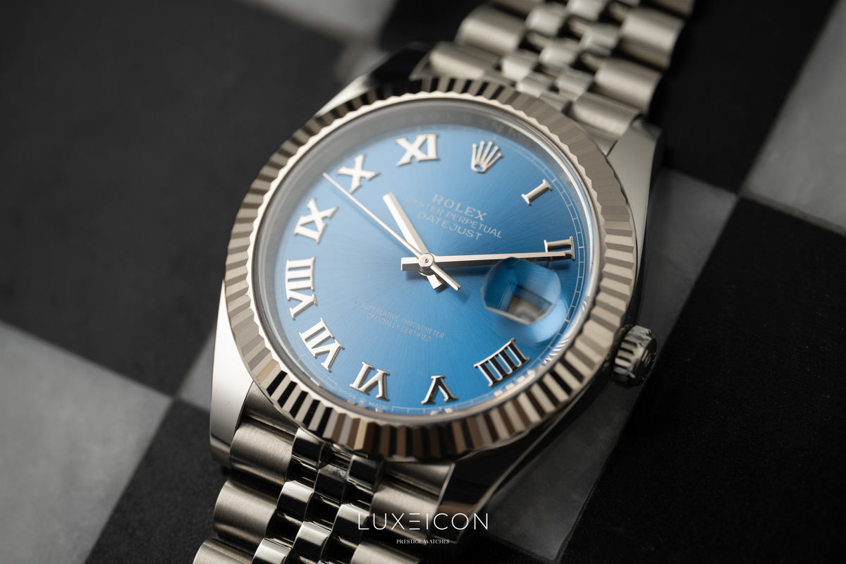 Rolex Datejust 41 126334 Blue Azzurro Roman White Gold Fluted Bezel Jubilee 2026
