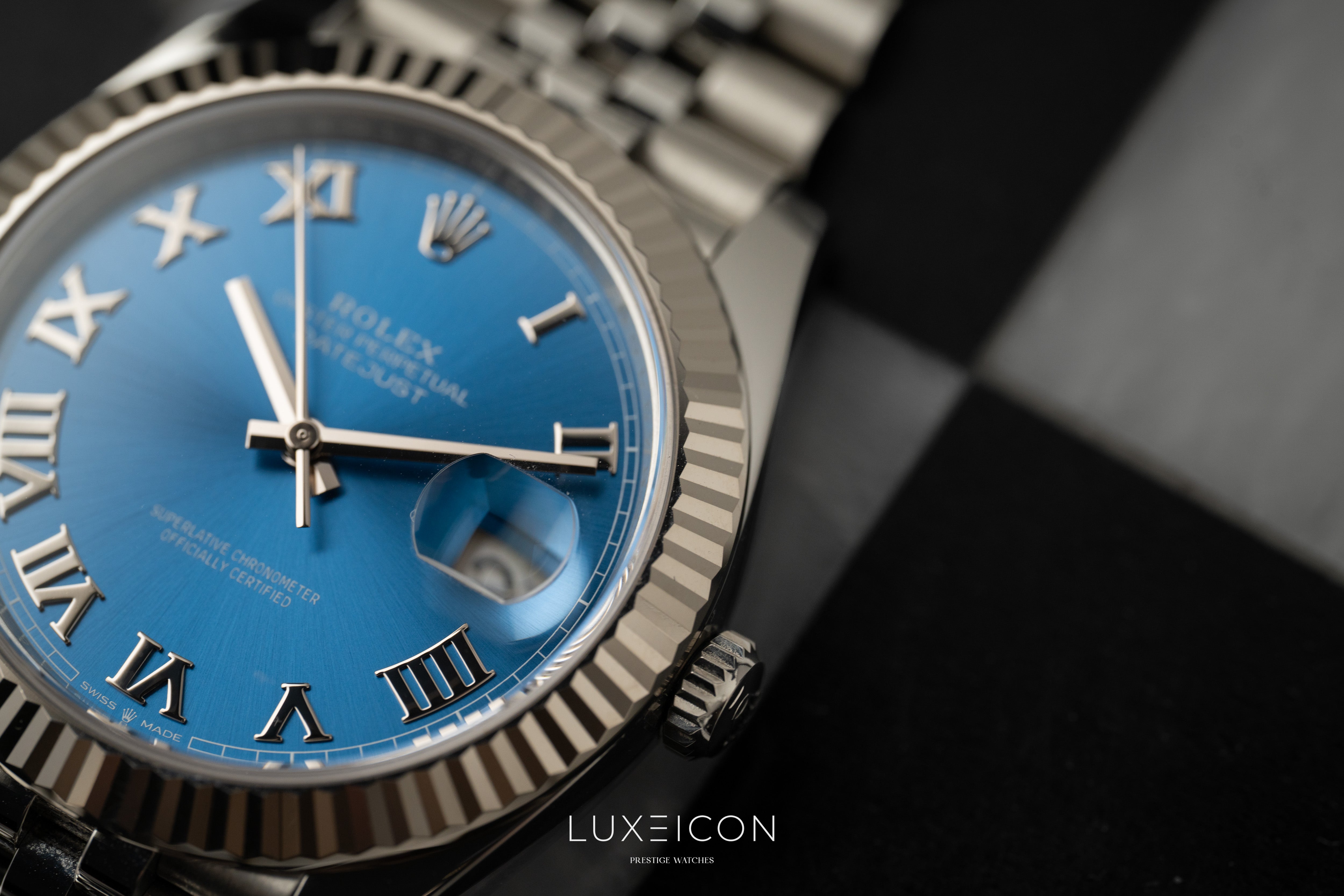 Rolex Datejust 41 126334 Blue Azzurro Roman White Gold Fluted Bezel Jubilee 2026