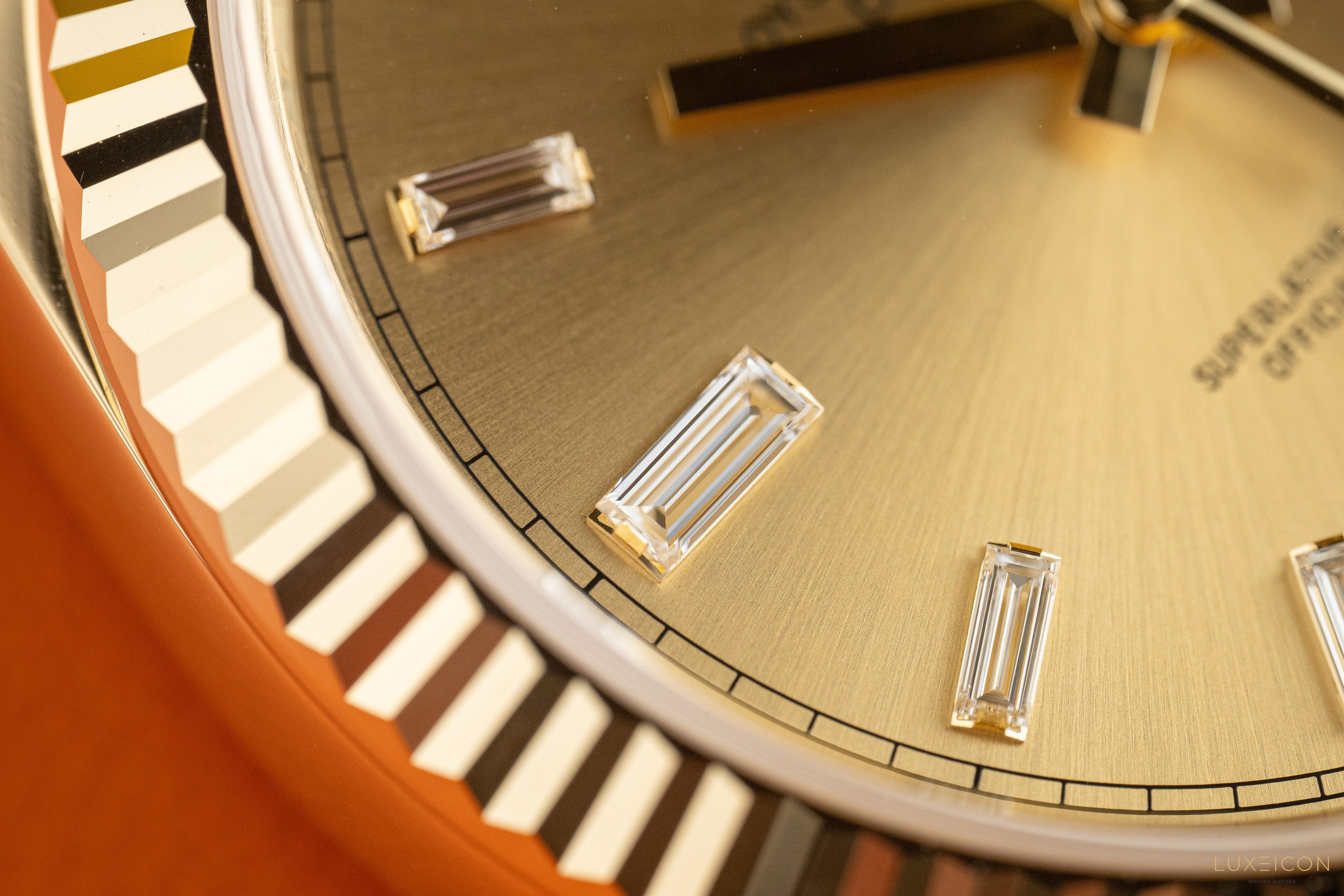 Rolex Day-Date 40mm 228238 Champagne 18K Yellow Gold President Diamond Baguette 2025