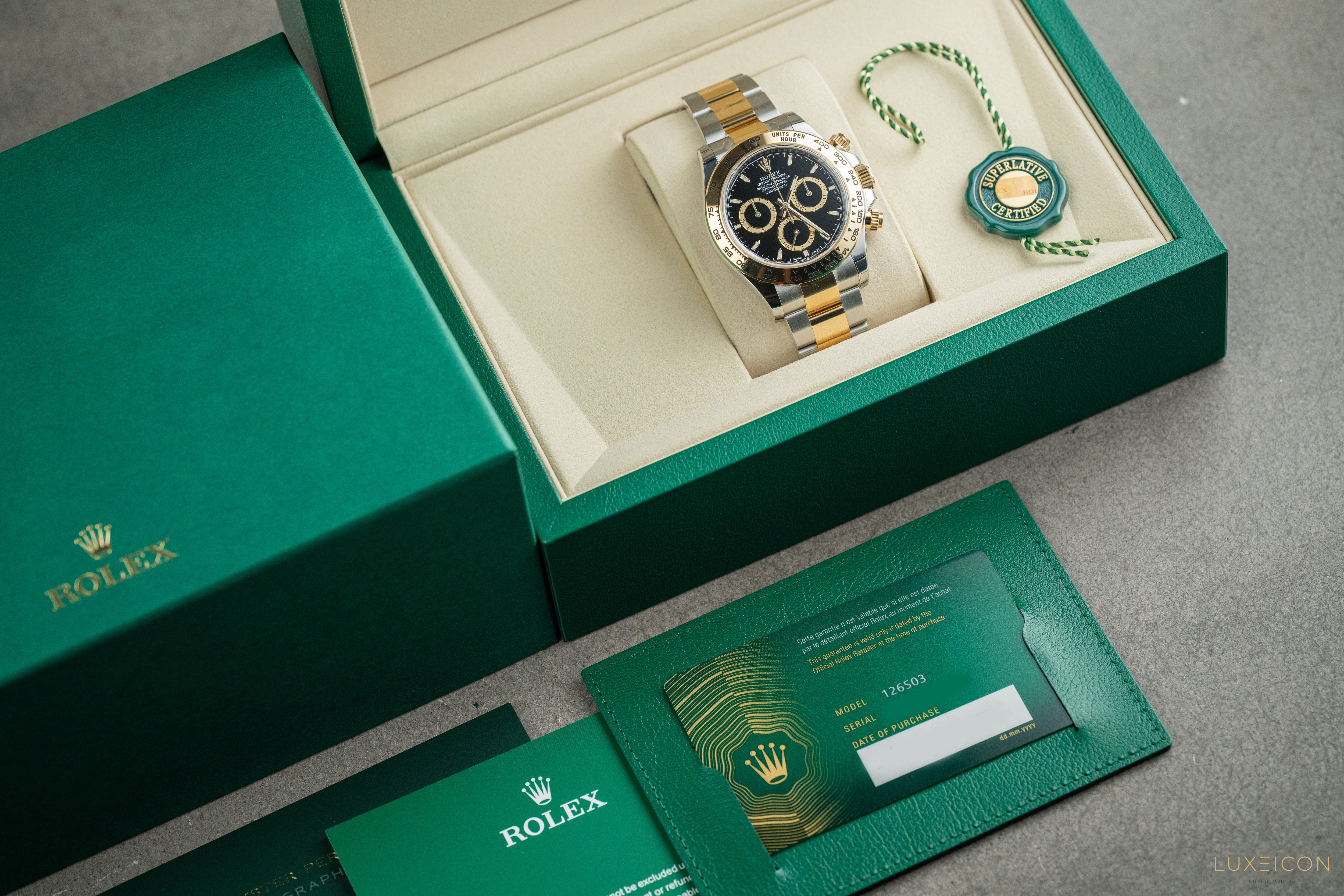 Rolex Daytona Cosmograph 126503 Two Tone Yellow Gold Steel Black Dial 2025